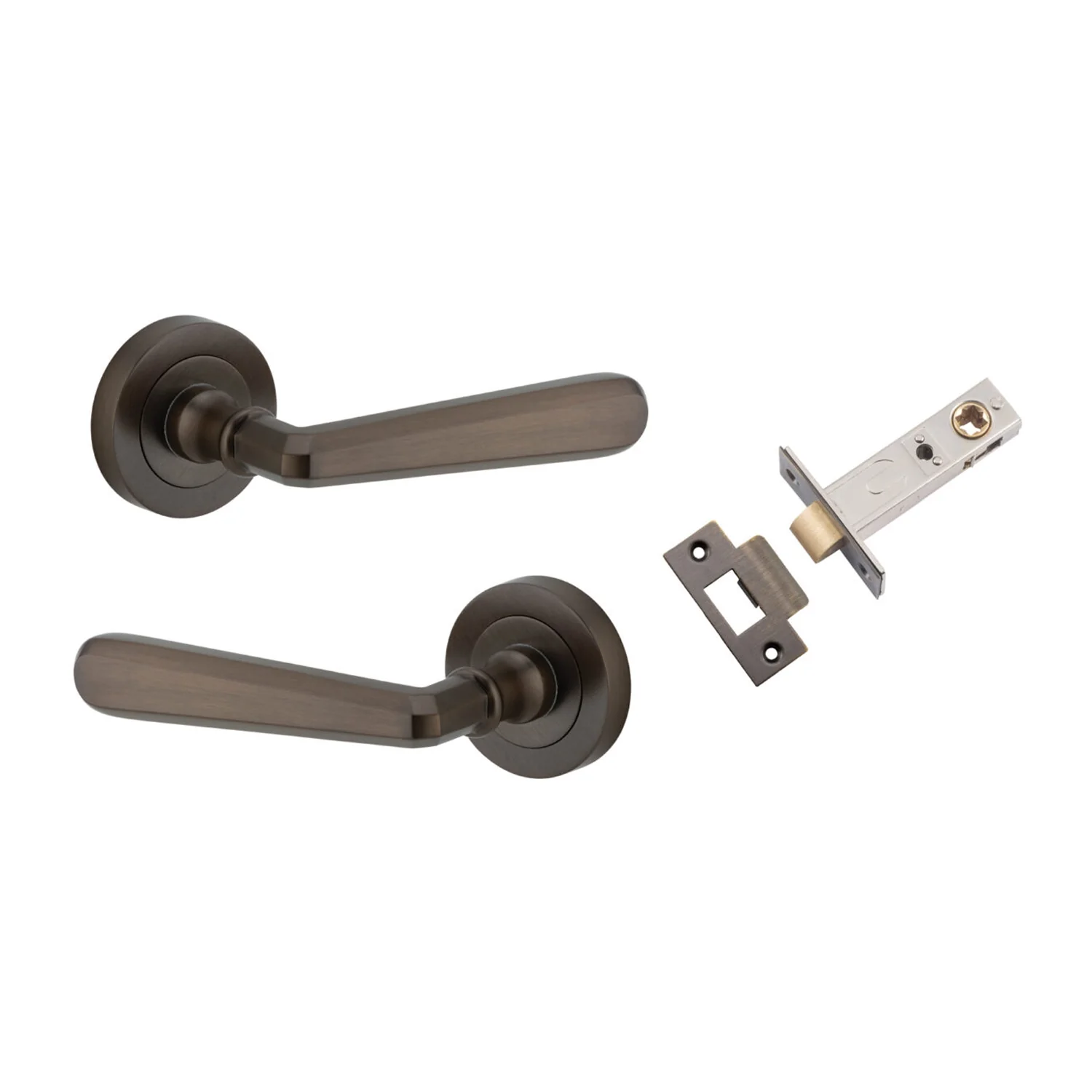 Iver Copenhagen Door Lever Handle on Round Rose Passage Kit - Available in Various Finishes - Image 11