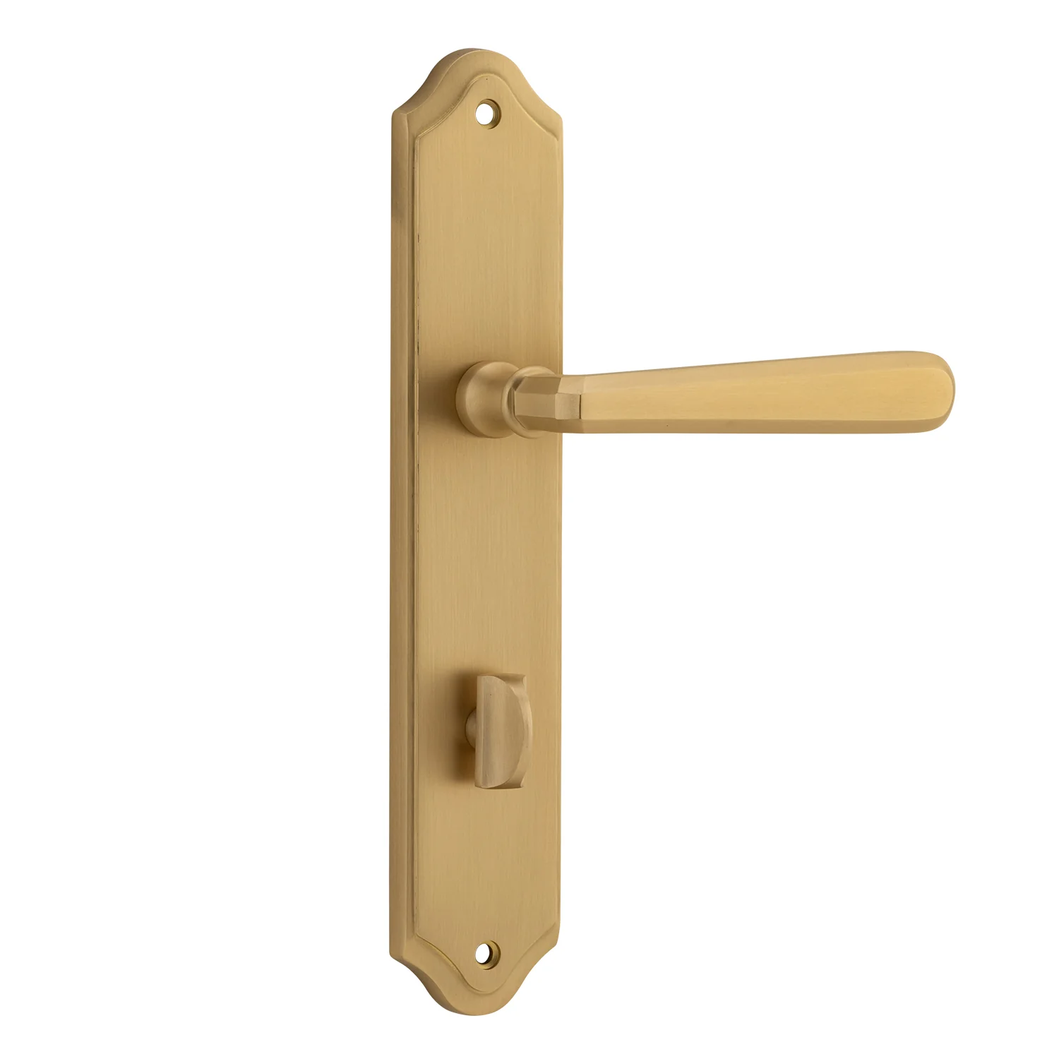 Iver Copenhagen Door Lever Handle on Shouldered Backplate Brushed Brass - Image 4