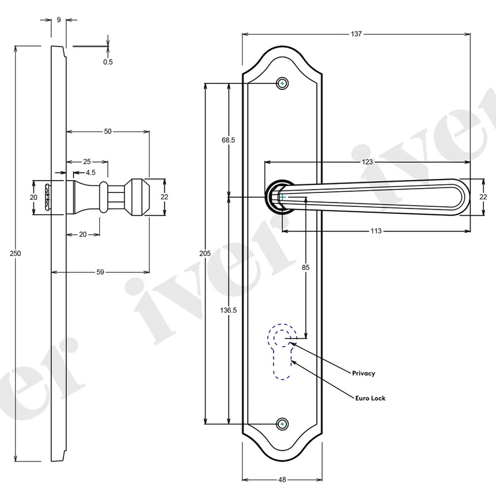Iver Copenhagen Door Lever Handle on Shouldered Backplate Matt Black - Image 3