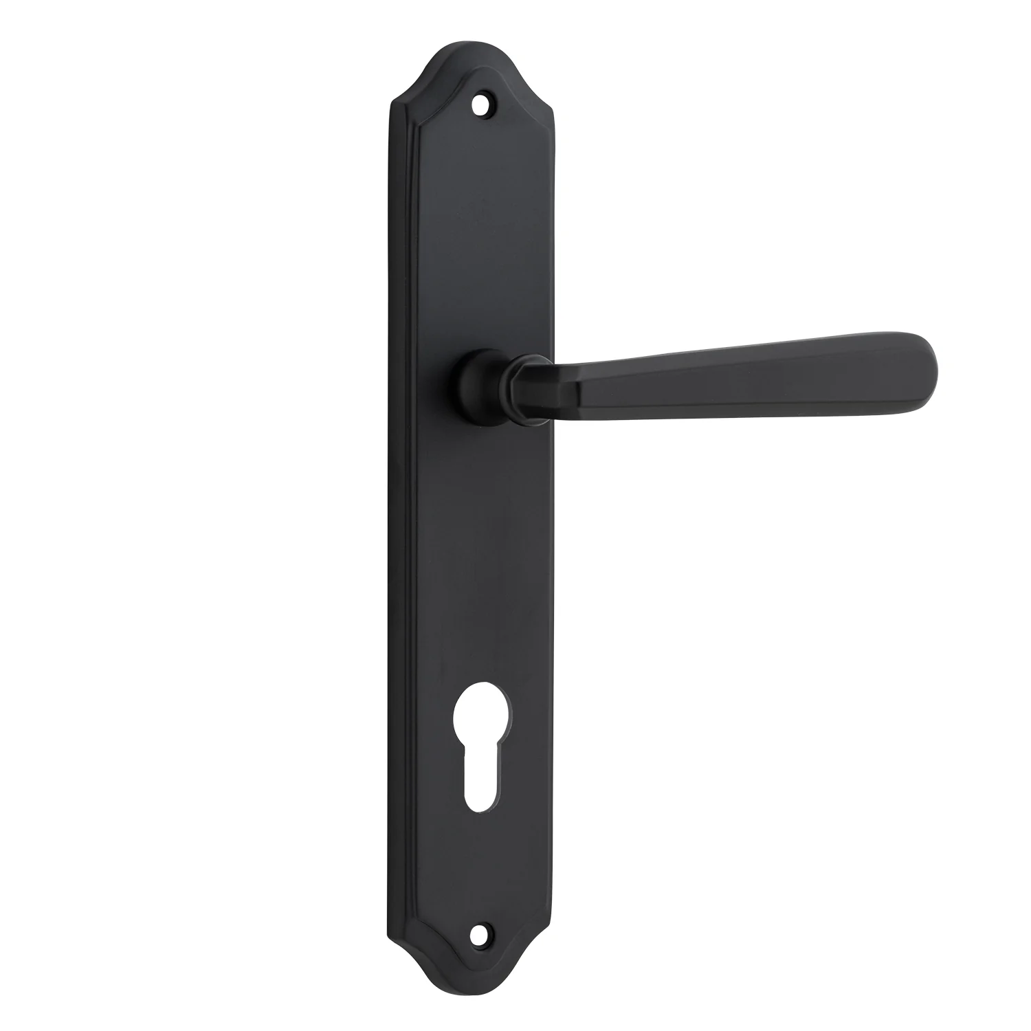 Iver Copenhagen Door Lever Handle on Shouldered Backplate Matt Black - Image 5