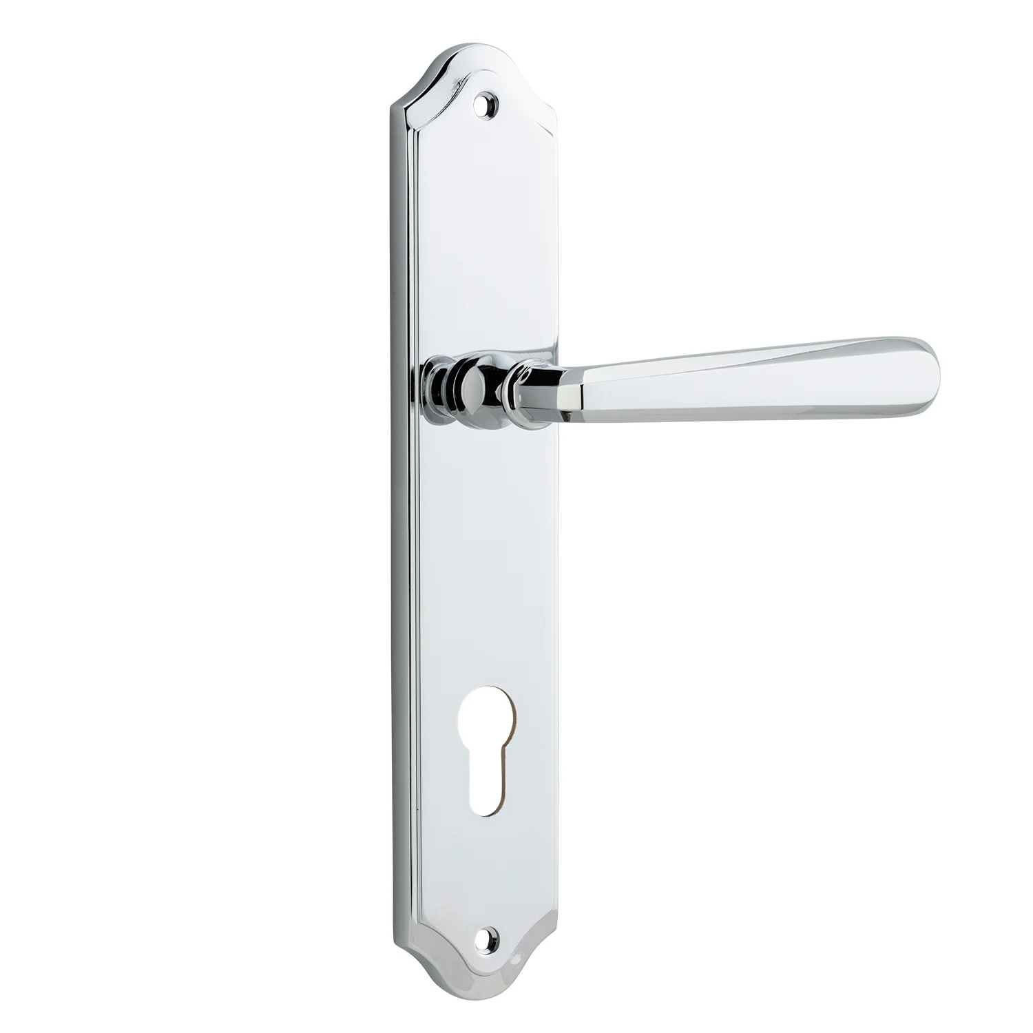Iver Copenhagen Door Lever Handle on Shouldered Backplate Polished Chrome - Image 5