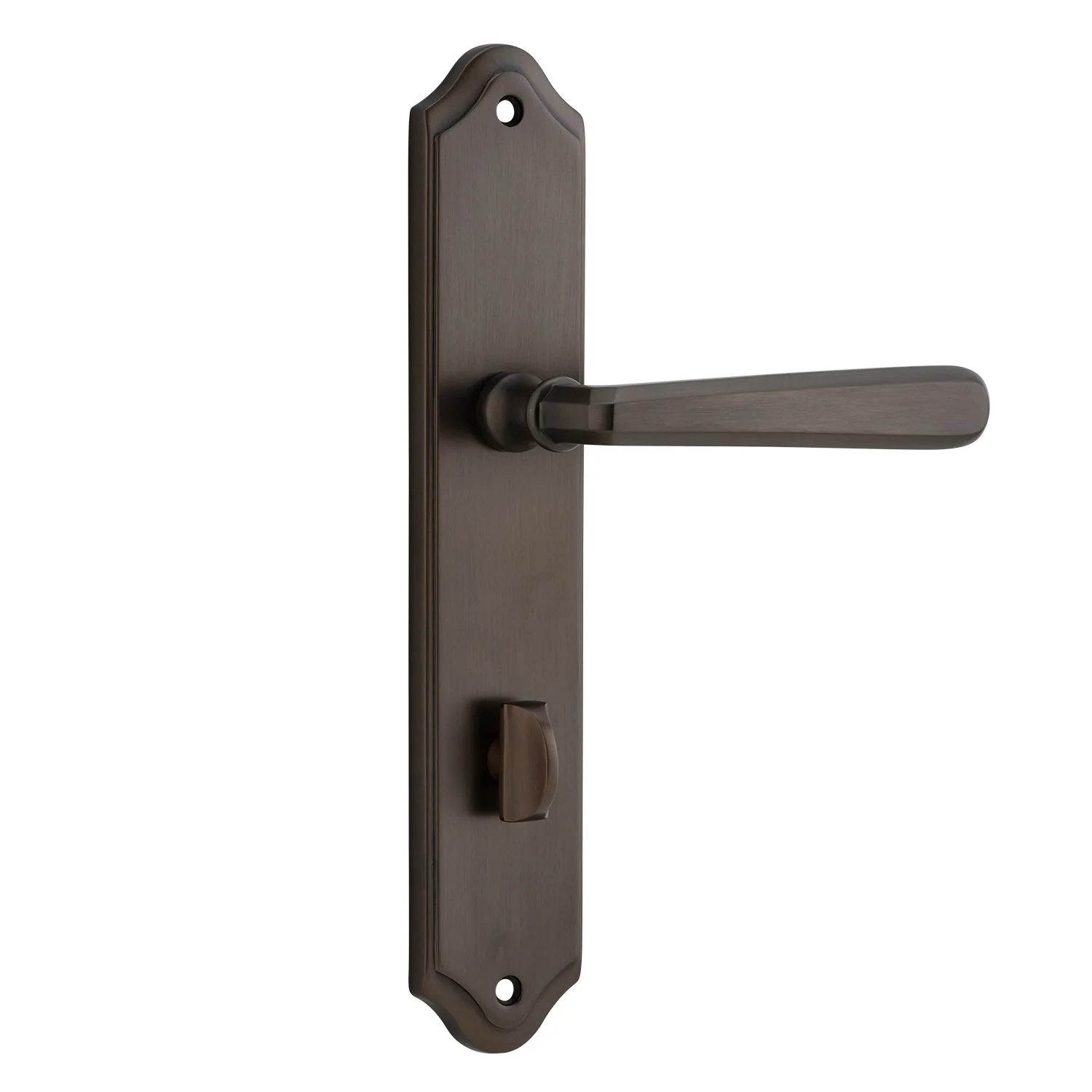 Iver Copenhagen Door Lever Handle on Shouldered Backplate Signature Brass - Image 6