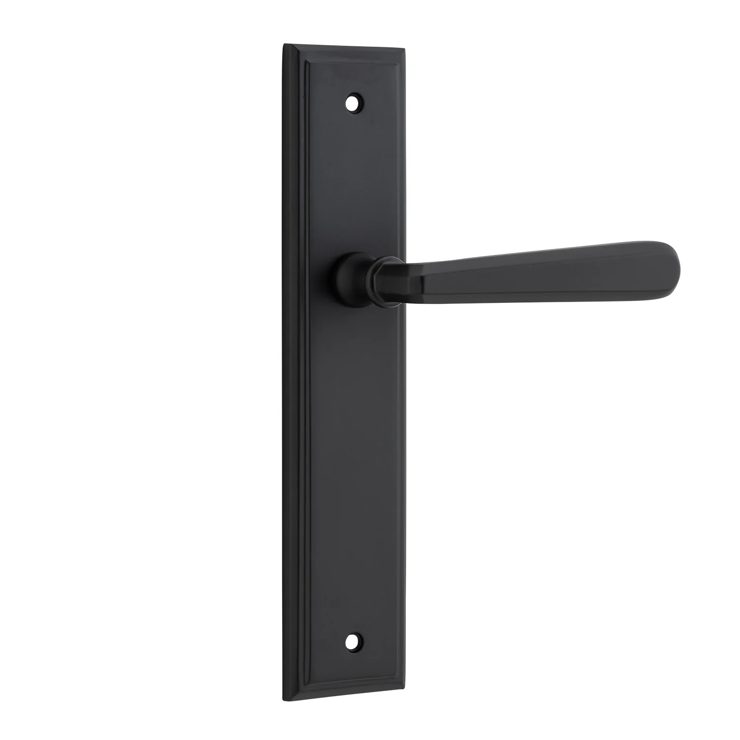 Iver Copenhagen Door Lever Handle on Stepped Backplate Matt Black - Image 4