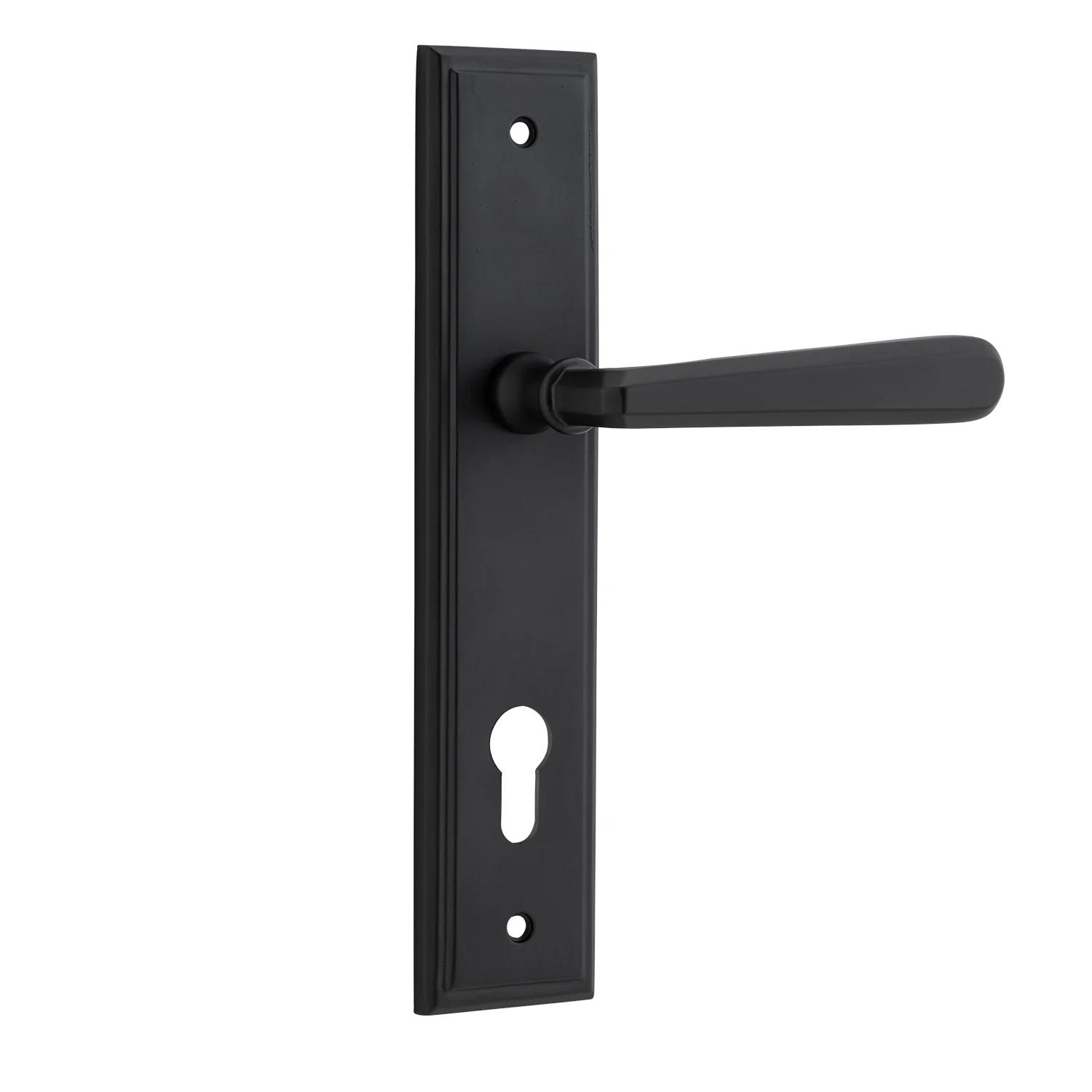 Iver Copenhagen Door Lever Handle on Stepped Backplate Matt Black - Image 5