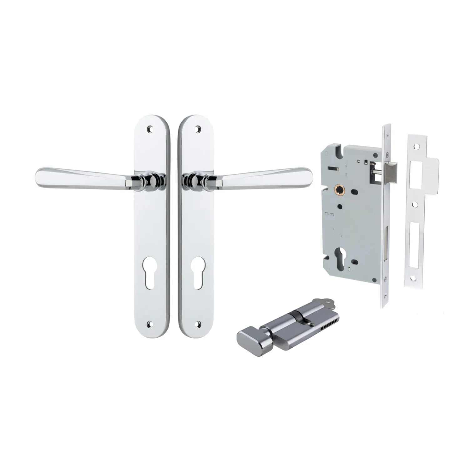 Iver Copenhagen Door Lever on Oval Backplate Entrance Kit Key/Thumb - Available in Various Finishes - Image 10