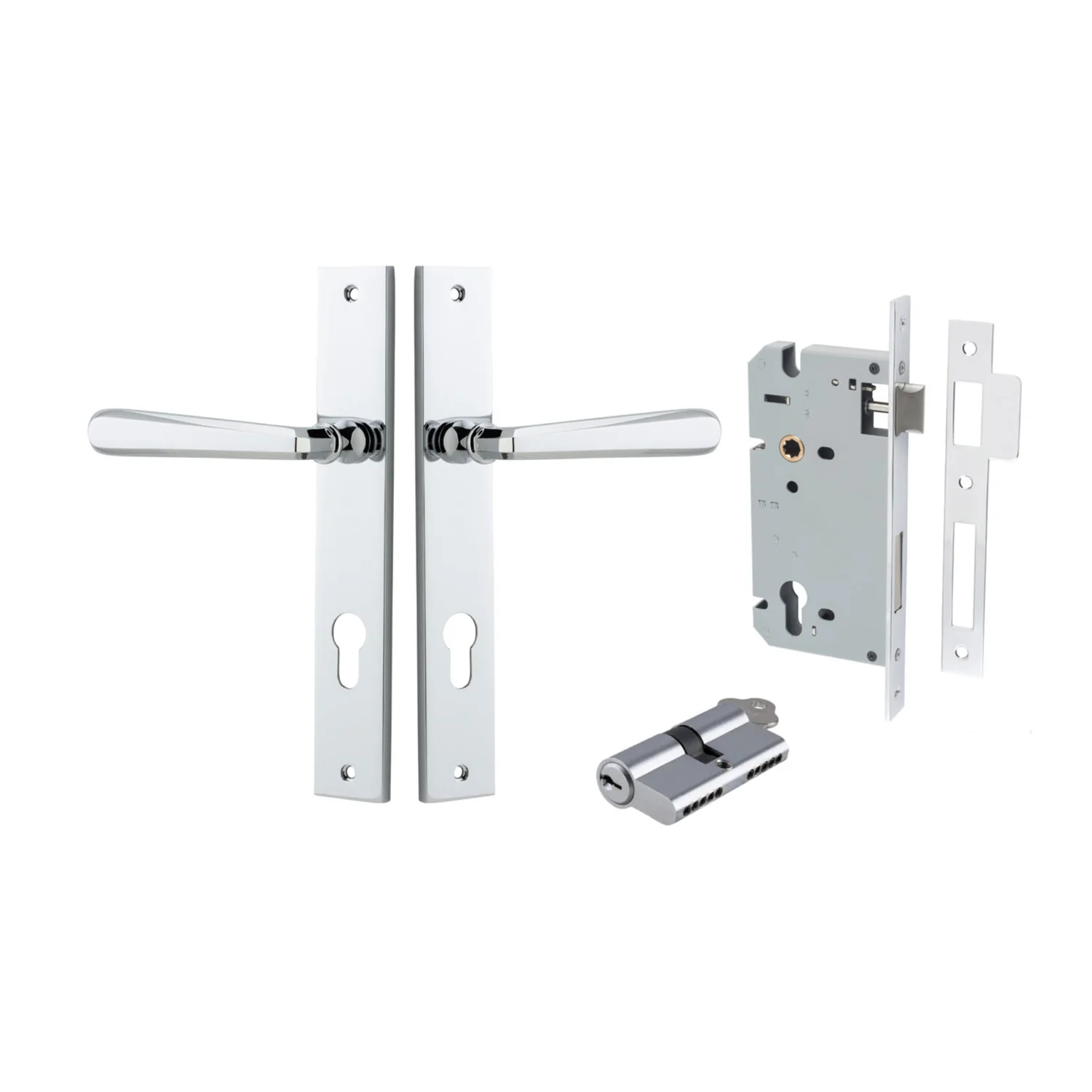 Iver Copenhagen Door Lever on Rectangular Backplate Entrance Kit Key/Key - Image 10