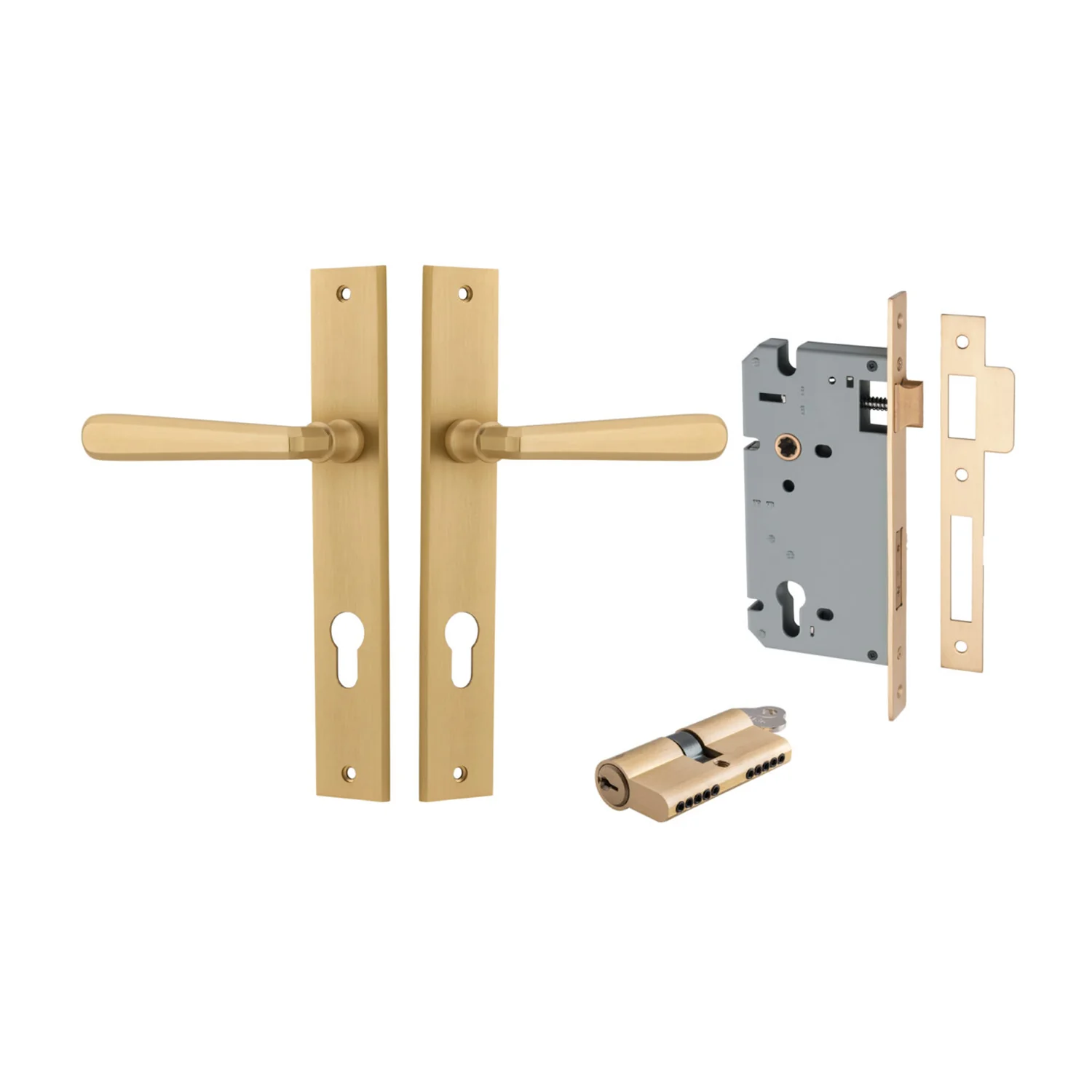 Iver Copenhagen Door Lever on Rectangular Backplate Entrance Kit Key/Key - Image 6