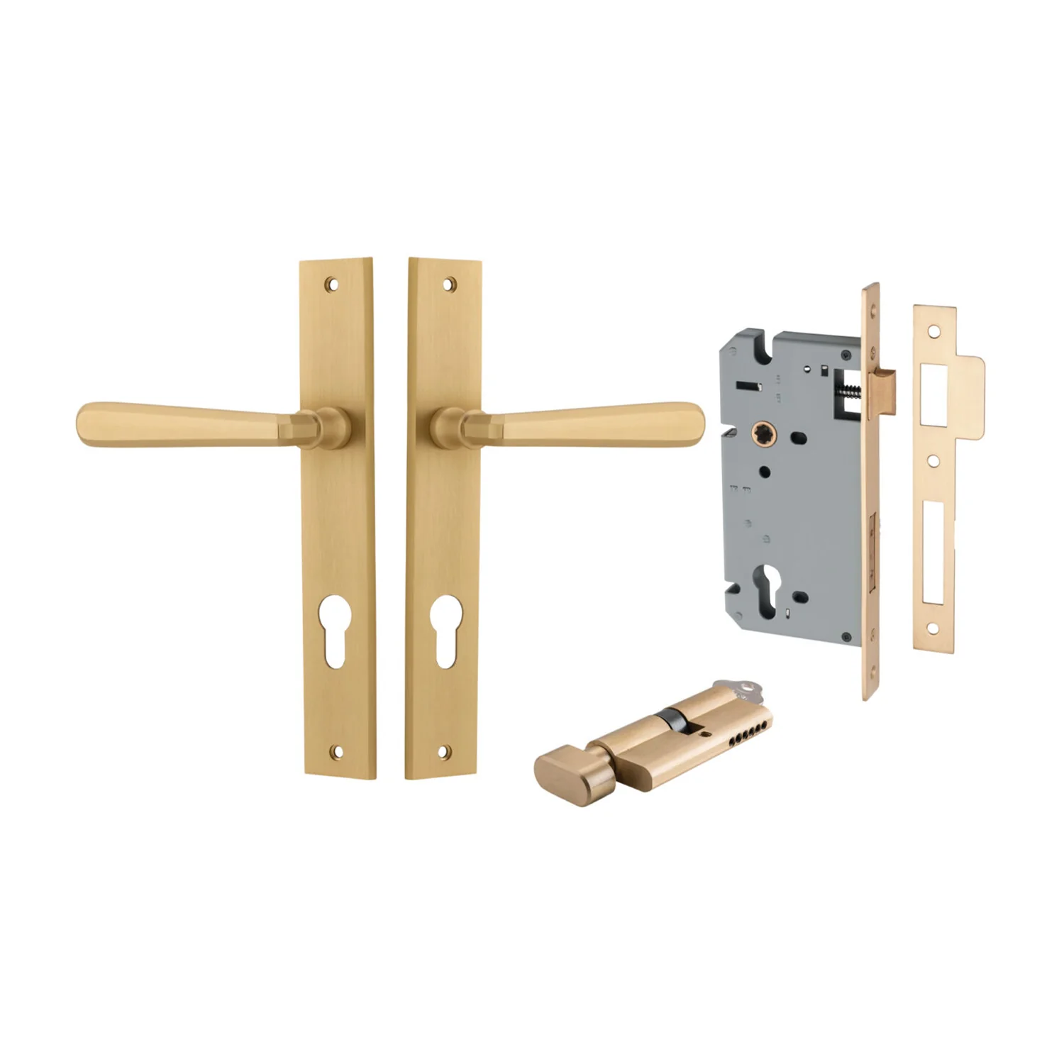 Iver Copenhagen Door Lever on Rectangular Backplate Entrance Kit Key/Thumb - Image 6