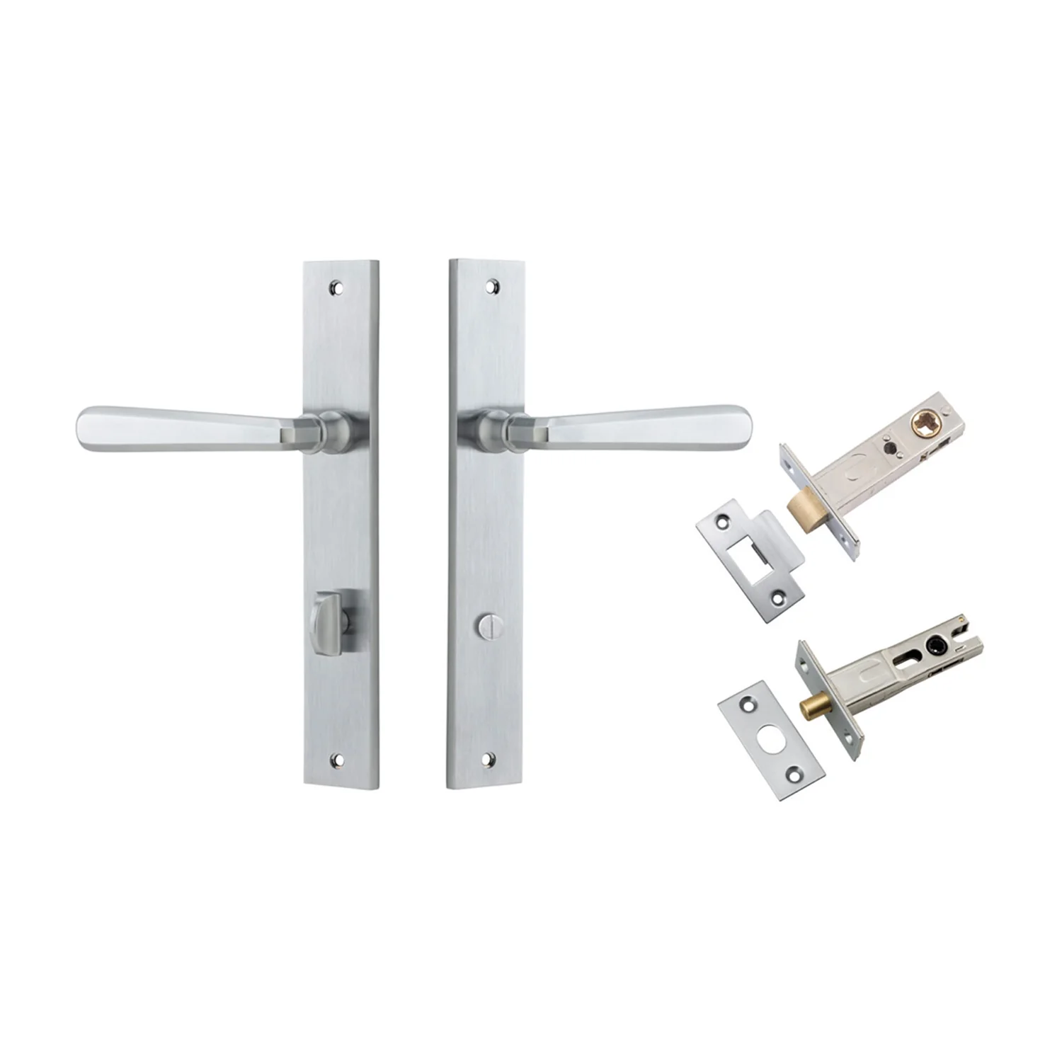 Iver Copenhagen Door Lever on Rectangular Backplate Privacy Kit with Turn - Image 7