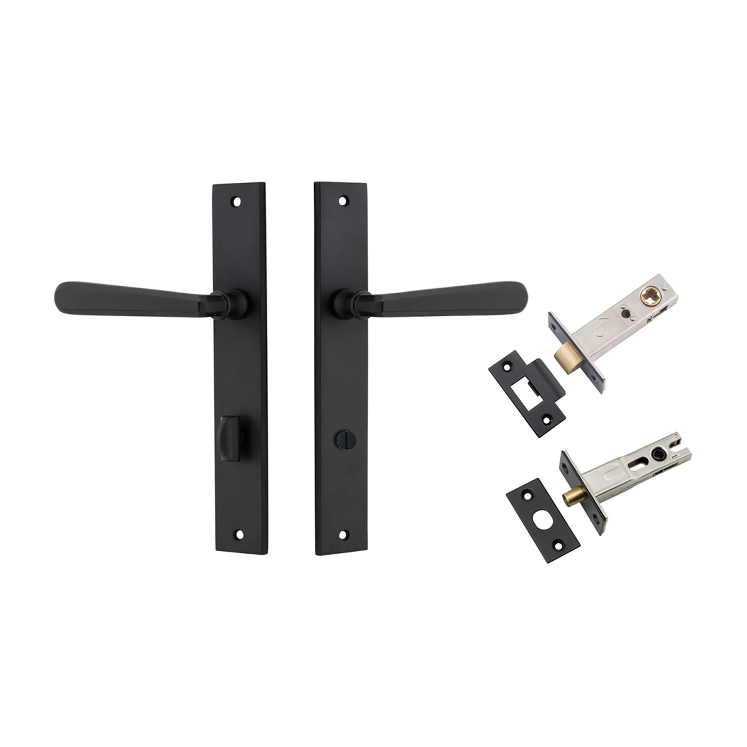 Iver Copenhagen Door Lever on Rectangular Backplate Privacy Kit with Turn - Image 9