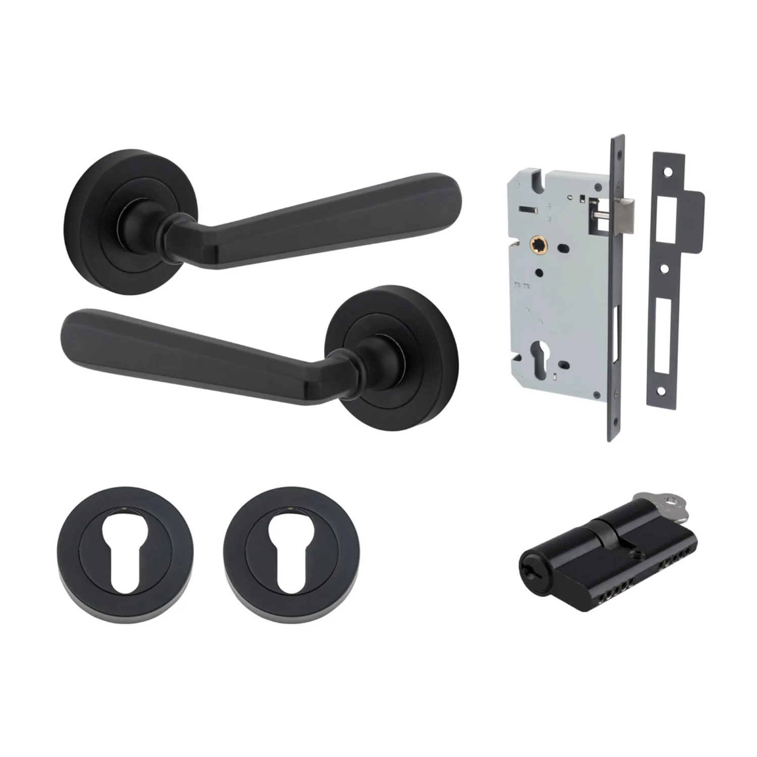 Iver Copenhagen Door Lever on Round Rose Entrance Kit Key/Key - Available in Various Finishes - Image 10