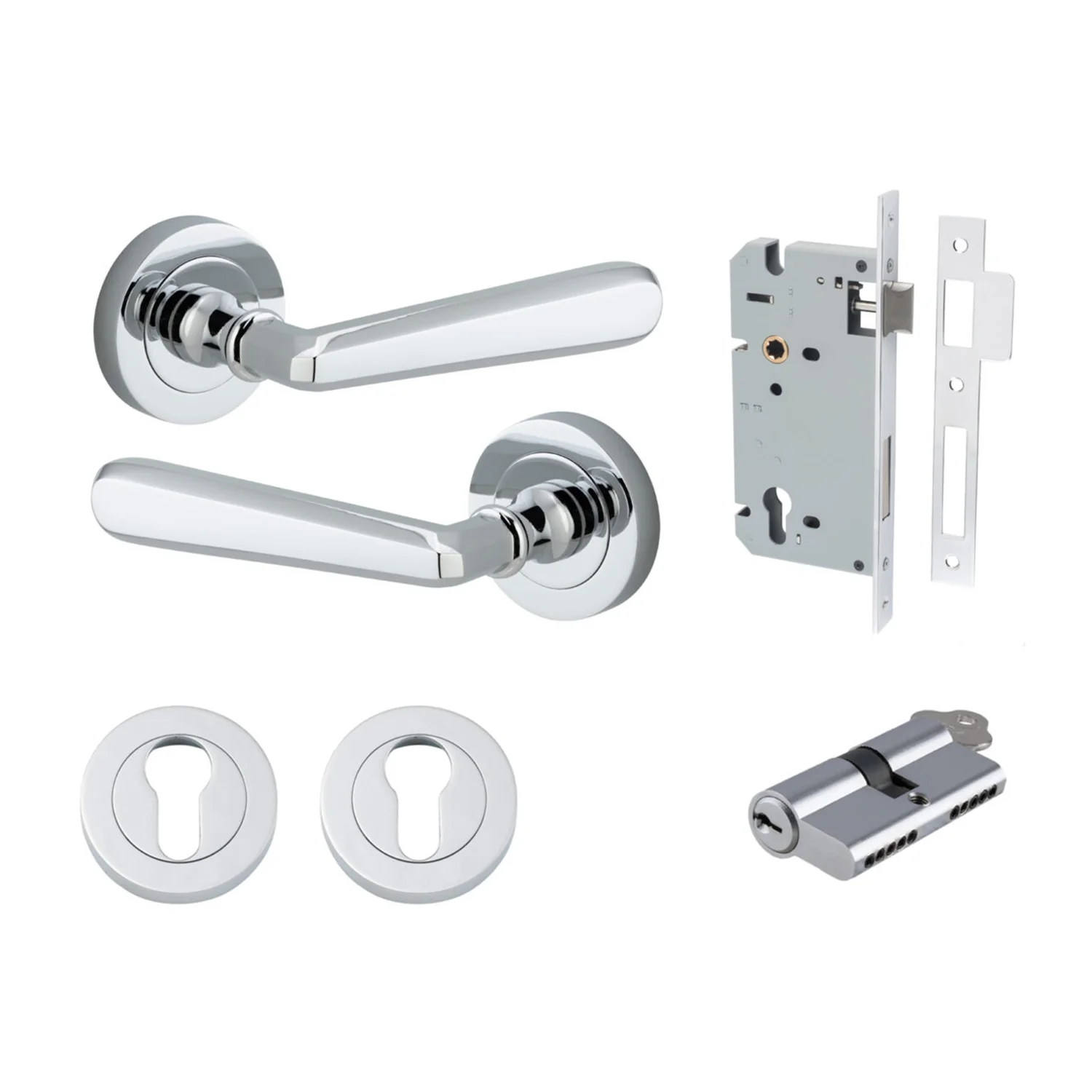Iver Copenhagen Door Lever on Round Rose Entrance Kit Key/Key - Available in Various Finishes - Image 11
