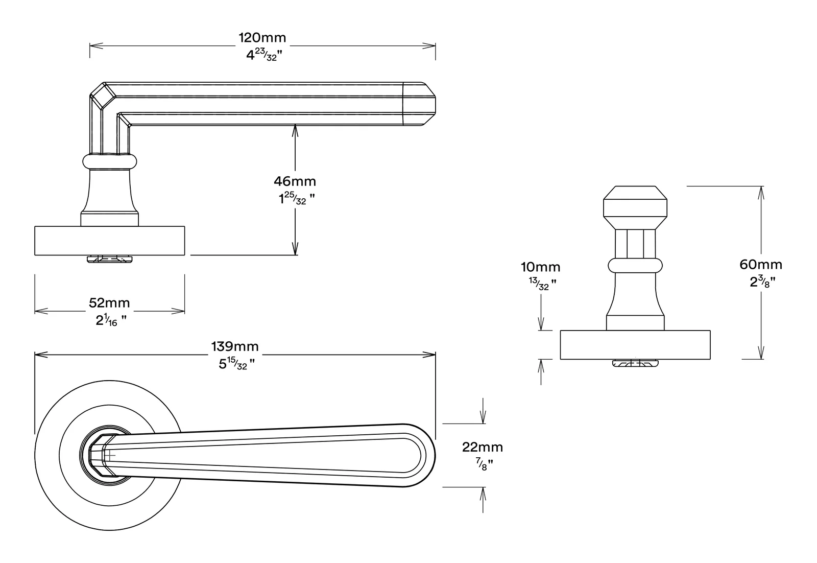 Iver Copenhagen Door Lever on Round Rose Entrance Kit Key/Key - Available in Various Finishes - Image 3