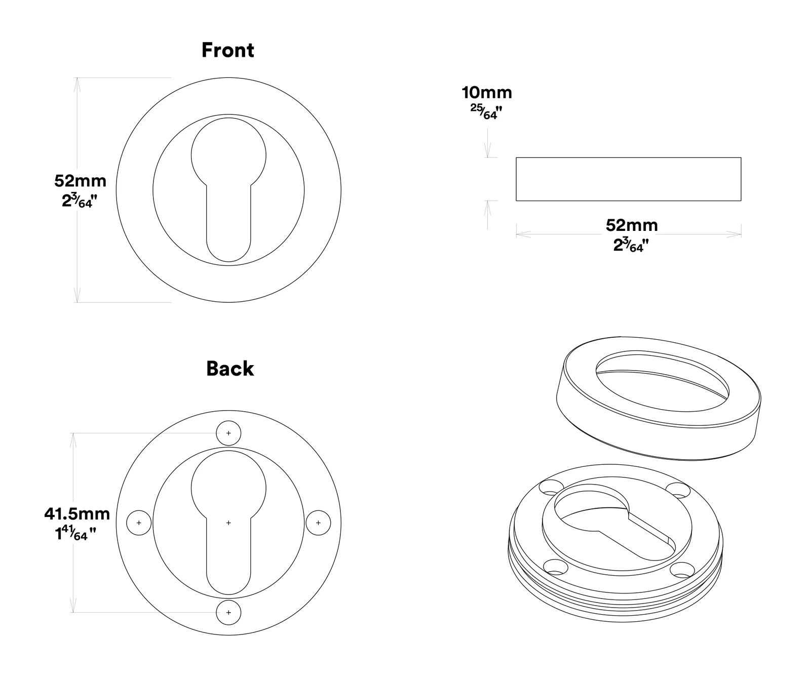 Iver Copenhagen Door Lever on Round Rose Entrance Kit Key/Key - Available in Various Finishes - Image 5