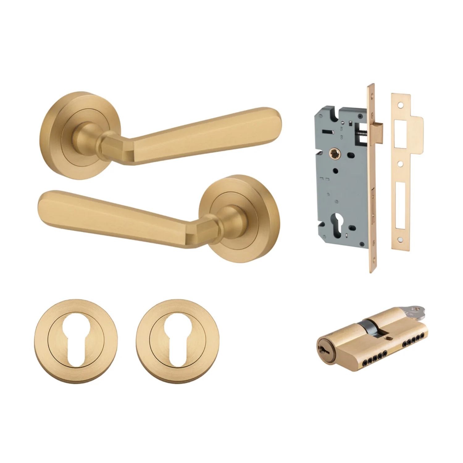 Iver Copenhagen Door Lever on Round Rose Entrance Kit Key/Key - Available in Various Finishes - Image 7