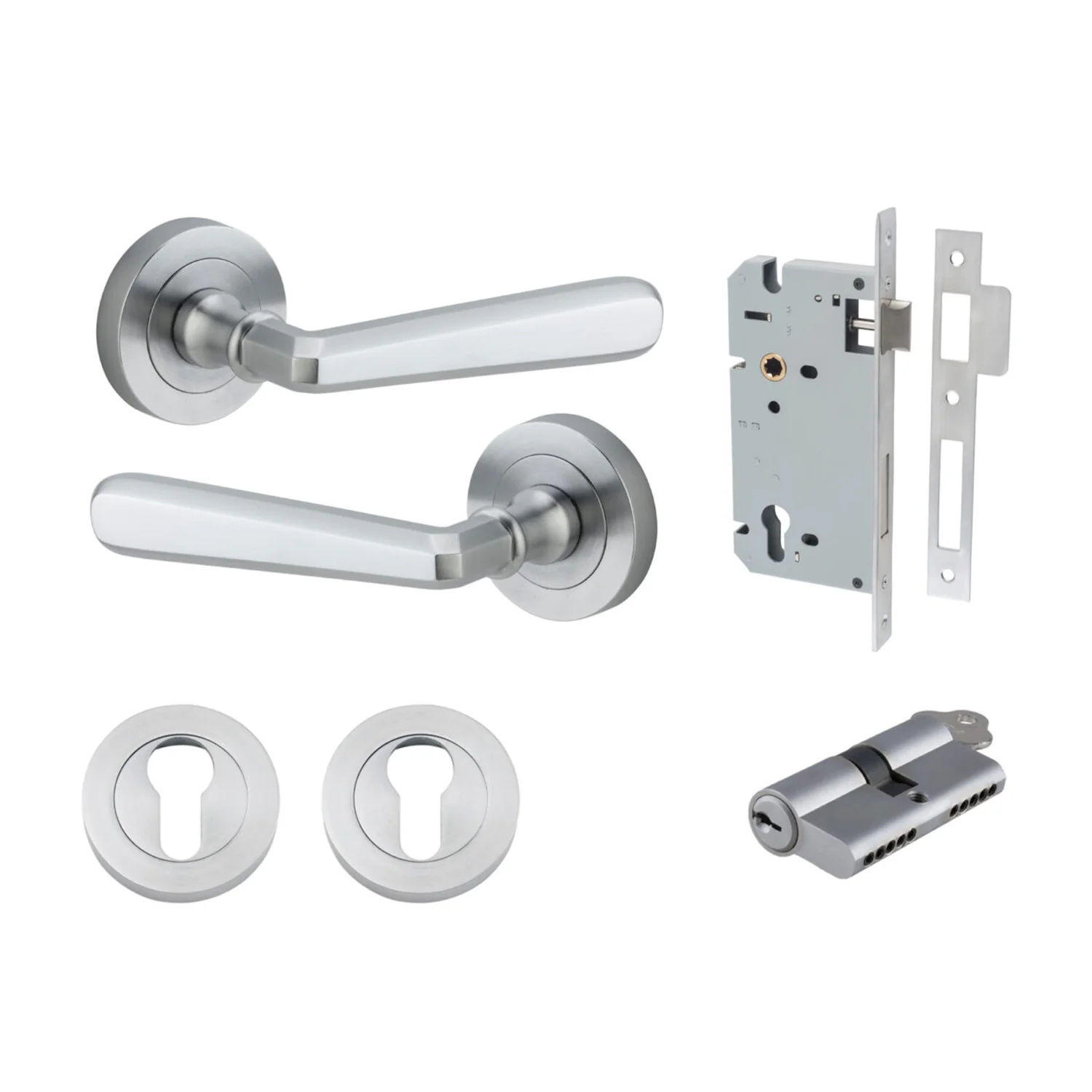 Iver Copenhagen Door Lever on Round Rose Entrance Kit Key/Key - Available in Various Finishes - Image 8