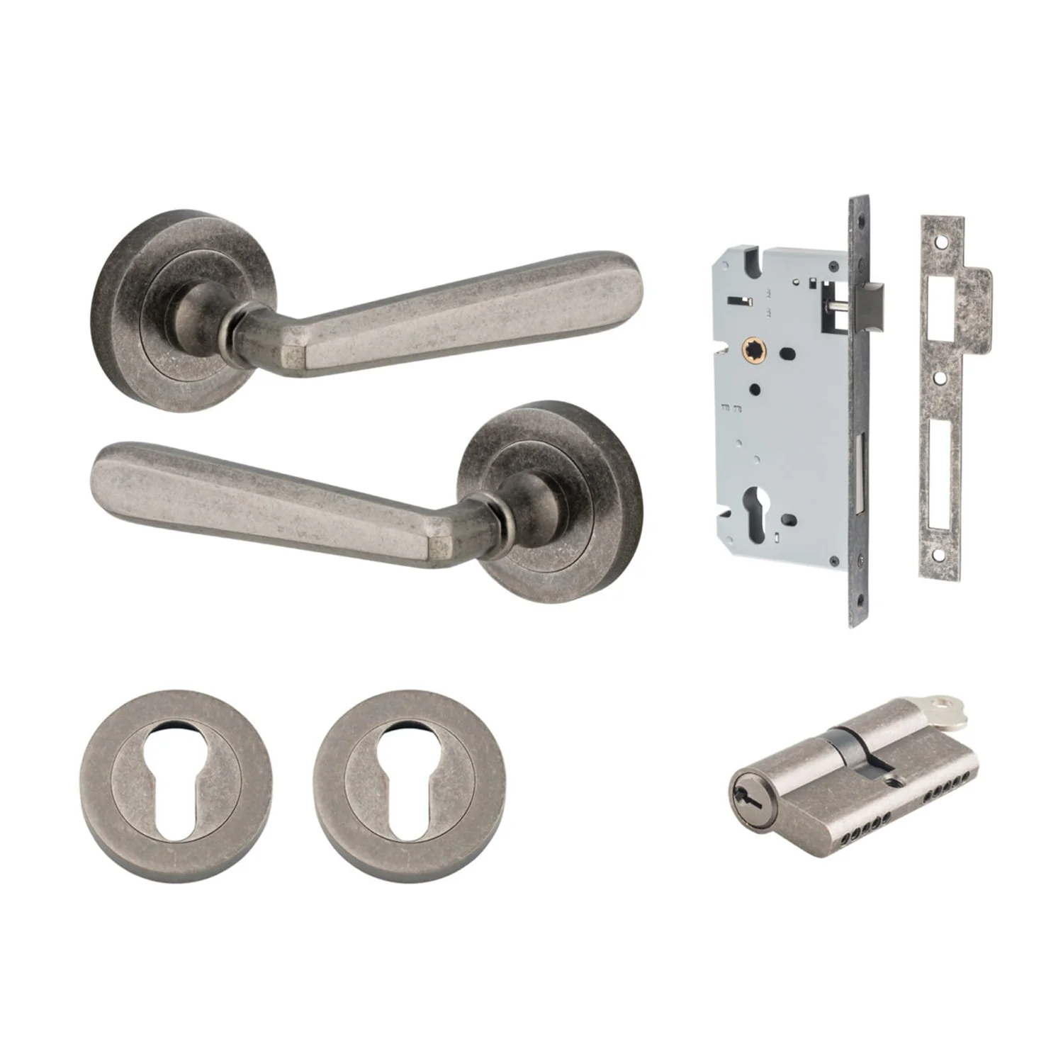 Iver Copenhagen Door Lever on Round Rose Entrance Kit Key/Key - Available in Various Finishes - Image 9