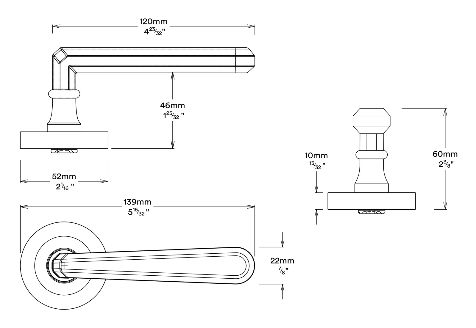 Iver Copenhagen Door Lever on Round Rose Entrance Kit Key/Thumb - Available in Various Finishes - Image 2