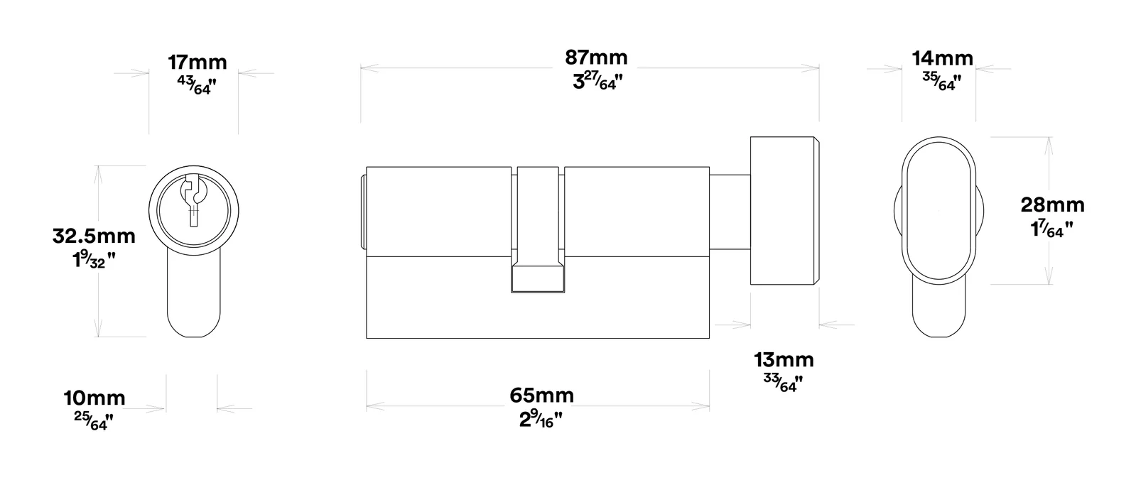 Iver Copenhagen Door Lever on Round Rose Entrance Kit Key/Thumb - Available in Various Finishes - Image 3