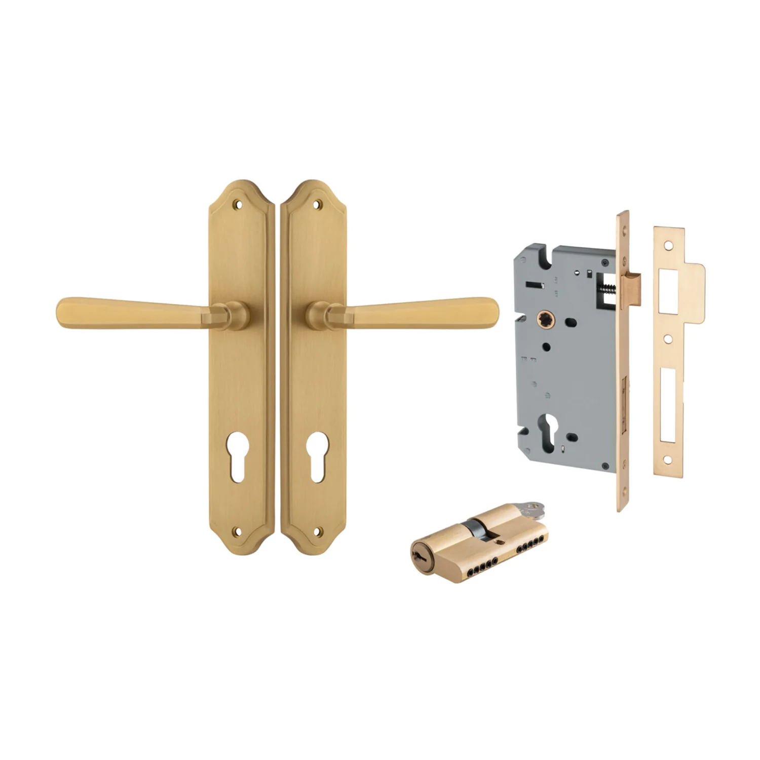 Iver Copenhagen Door Lever on Shouldered Backplate Entrance Kit Key/Key - Image 6