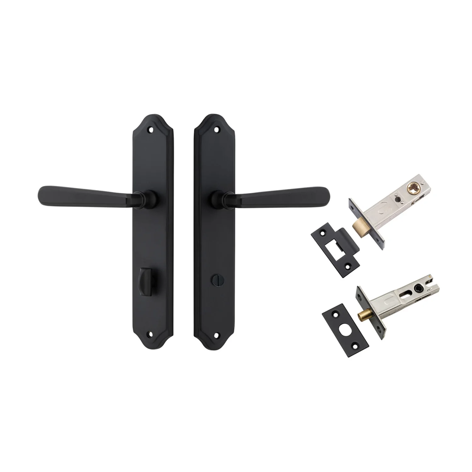 Iver Copenhagen Door Lever on Shouldered Backplate Privacy Kit with Turn - Image 9