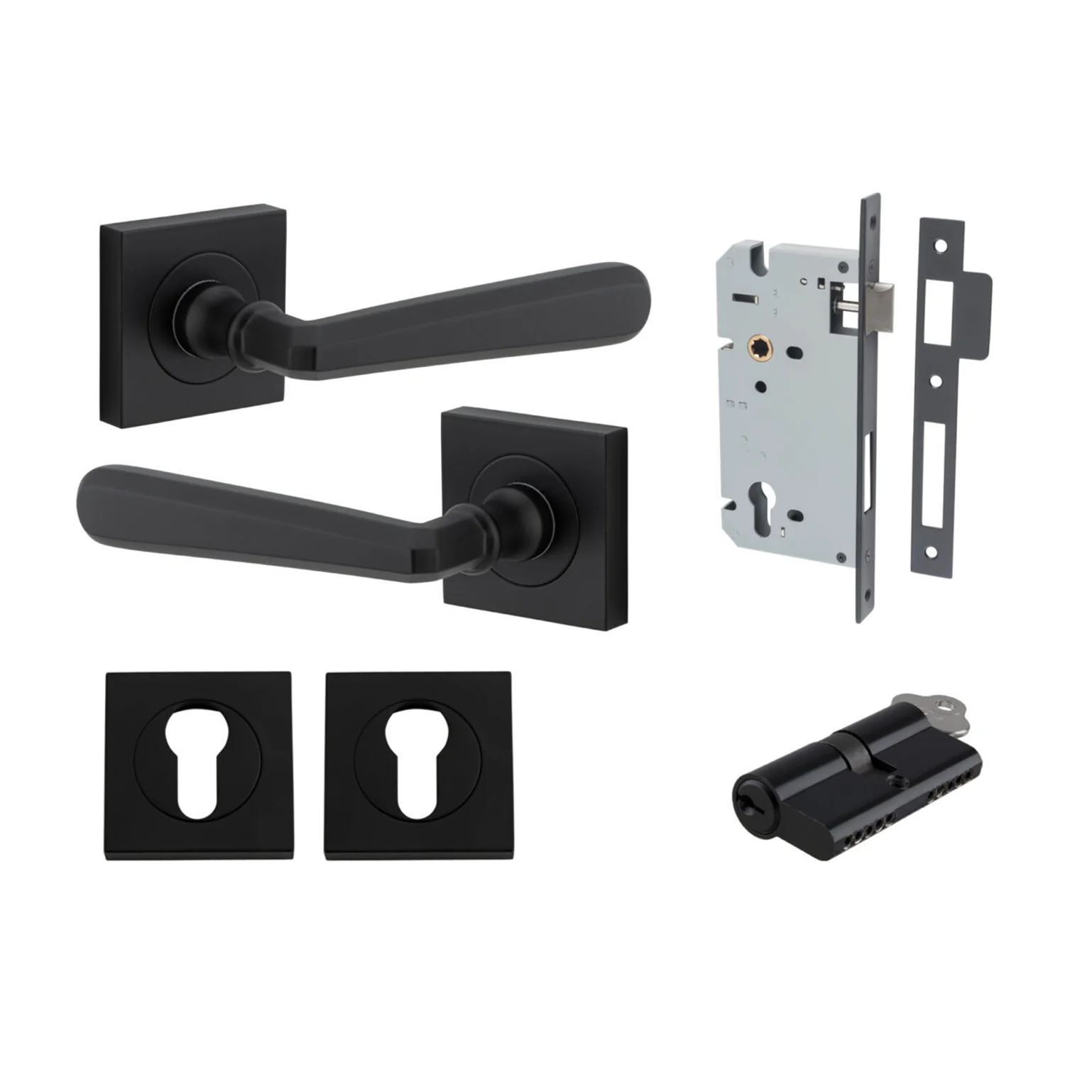 Iver Copenhagen Door Lever on Square Rose Entrance Kit Key/Key - Available in Various Finishes - Image 10