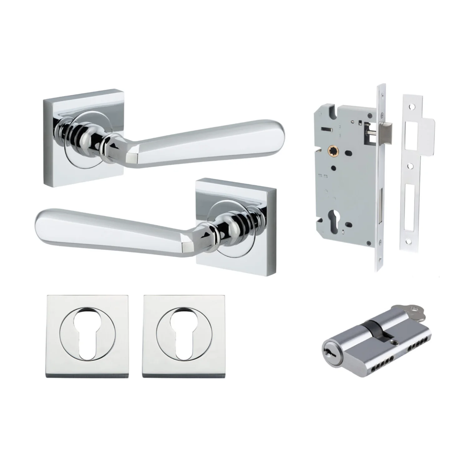 Iver Copenhagen Door Lever on Square Rose Entrance Kit Key/Key - Available in Various Finishes - Image 11