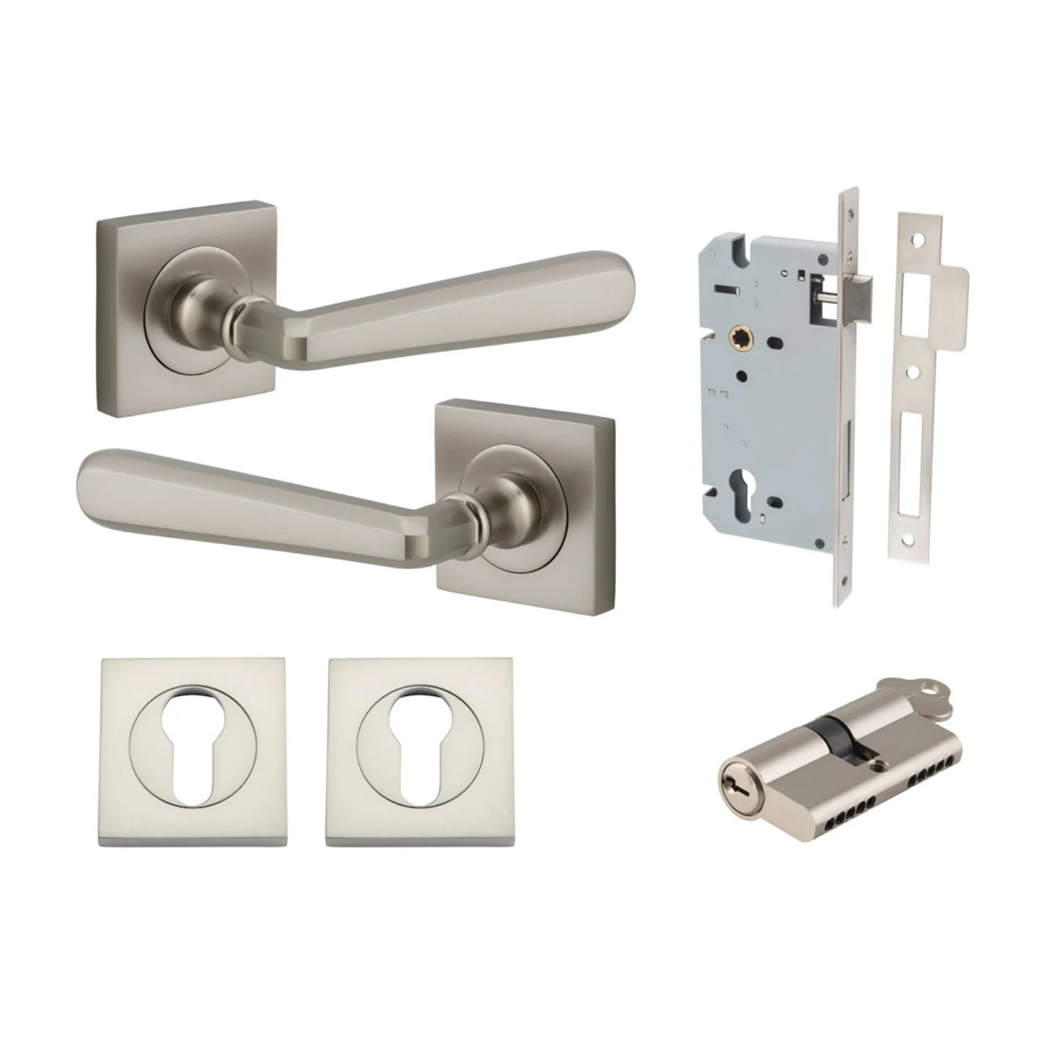 Iver Copenhagen Door Lever on Square Rose Entrance Kit Key/Key - Available in Various Finishes - Image 12