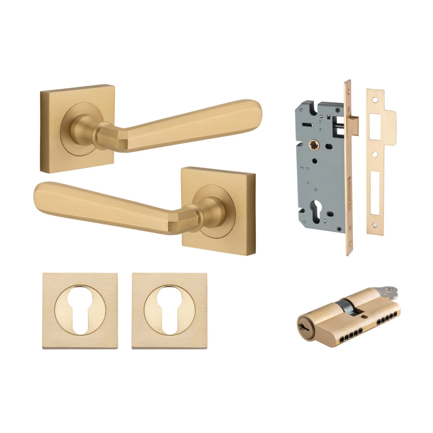 Iver Copenhagen Door Lever on Square Rose Entrance Kit Key/Key - Available in Various Finishes - Image 7