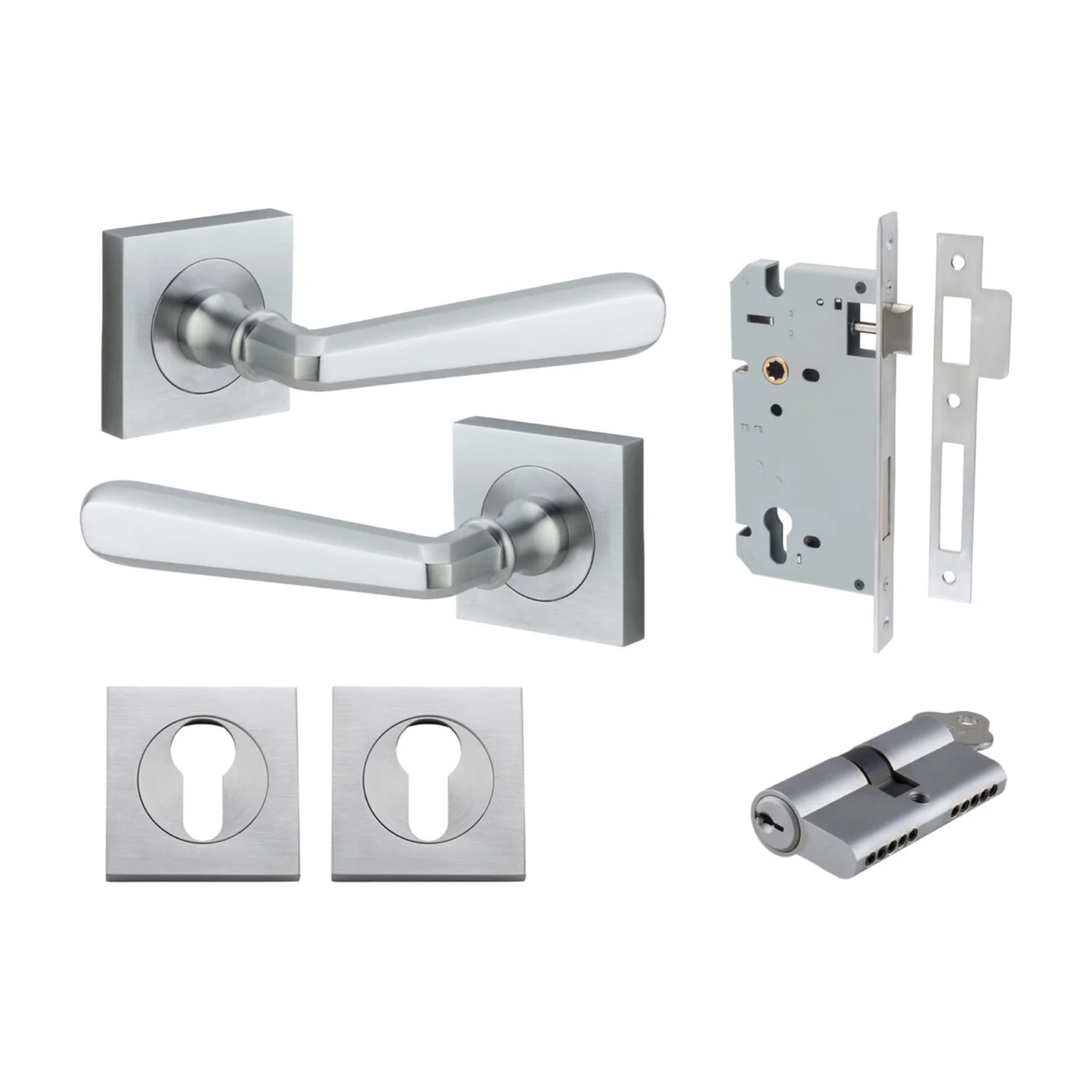 Iver Copenhagen Door Lever on Square Rose Entrance Kit Key/Key - Available in Various Finishes - Image 8