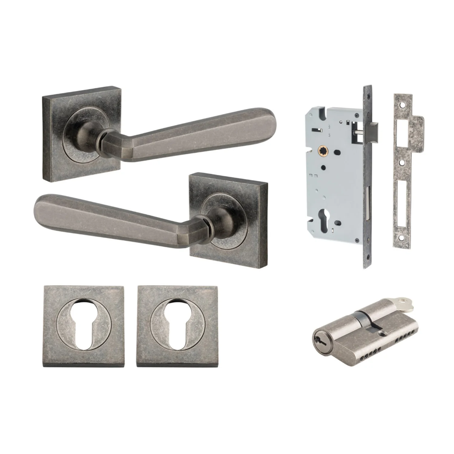 Iver Copenhagen Door Lever on Square Rose Entrance Kit Key/Key - Available in Various Finishes - Image 9