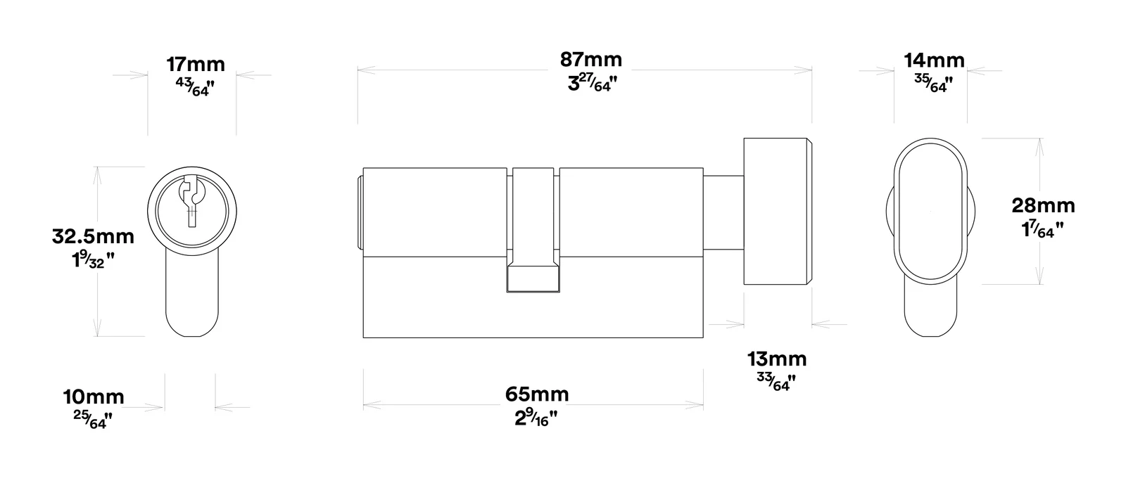 Iver Copenhagen Door Lever on Square Rose Entrance Kit Key/Thumb - Available in Various Finishes - Image 4