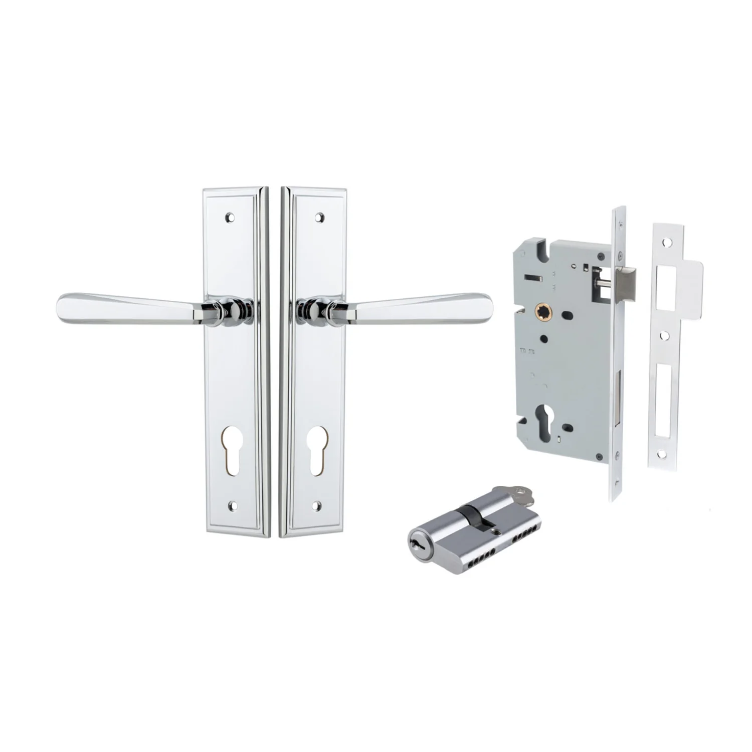 Iver Copenhagen Door Lever on Stepped Backplate Entrance Kit Key/Key - Available in Various Finishes - Image 10