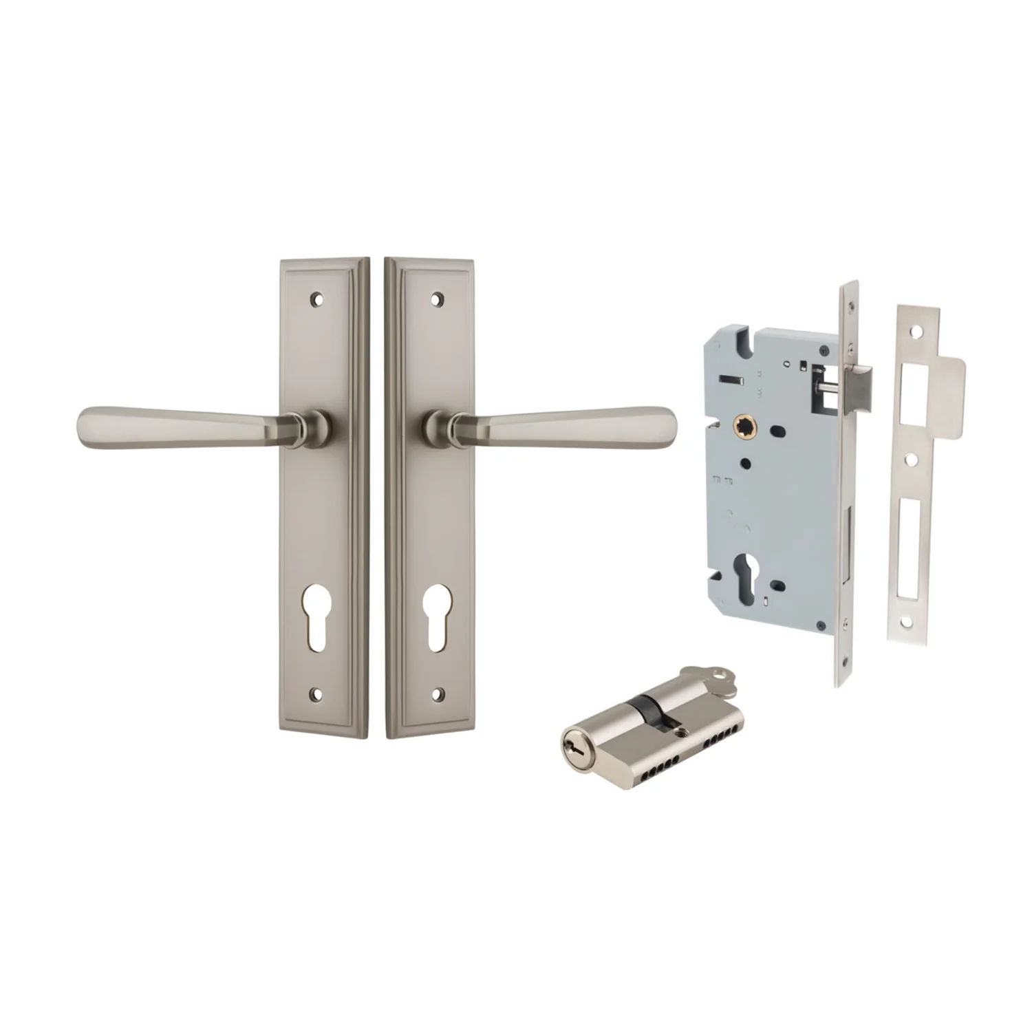 Iver Copenhagen Door Lever on Stepped Backplate Entrance Kit Key/Key - Available in Various Finishes - Image 11