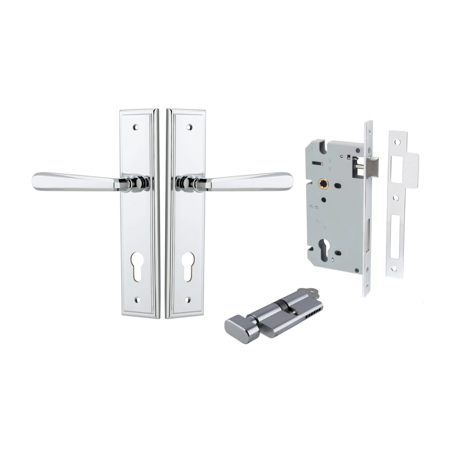 Iver Copenhagen Door Lever on Stepped Backplate Entrance Kit Key/Thumb - Image 10