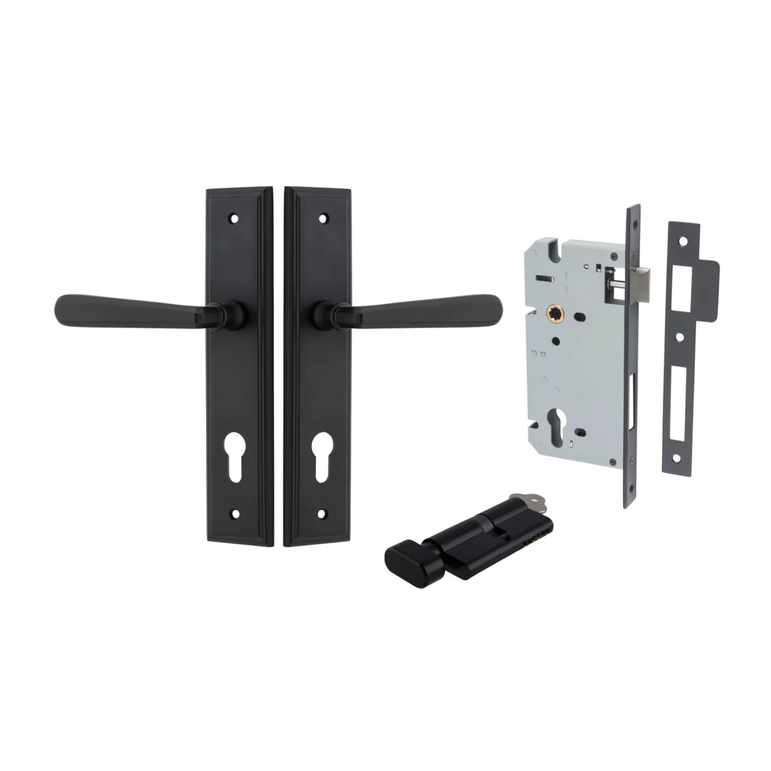 Iver Copenhagen Door Lever on Stepped Backplate Entrance Kit Key/Thumb - Image 9
