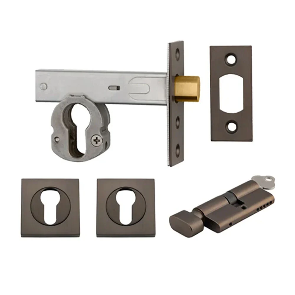 Iver Euro Mortice Deadbolt Kit 60mm Key/Thumb with Square Escutcheon - Available in Various Finishes - Image 11