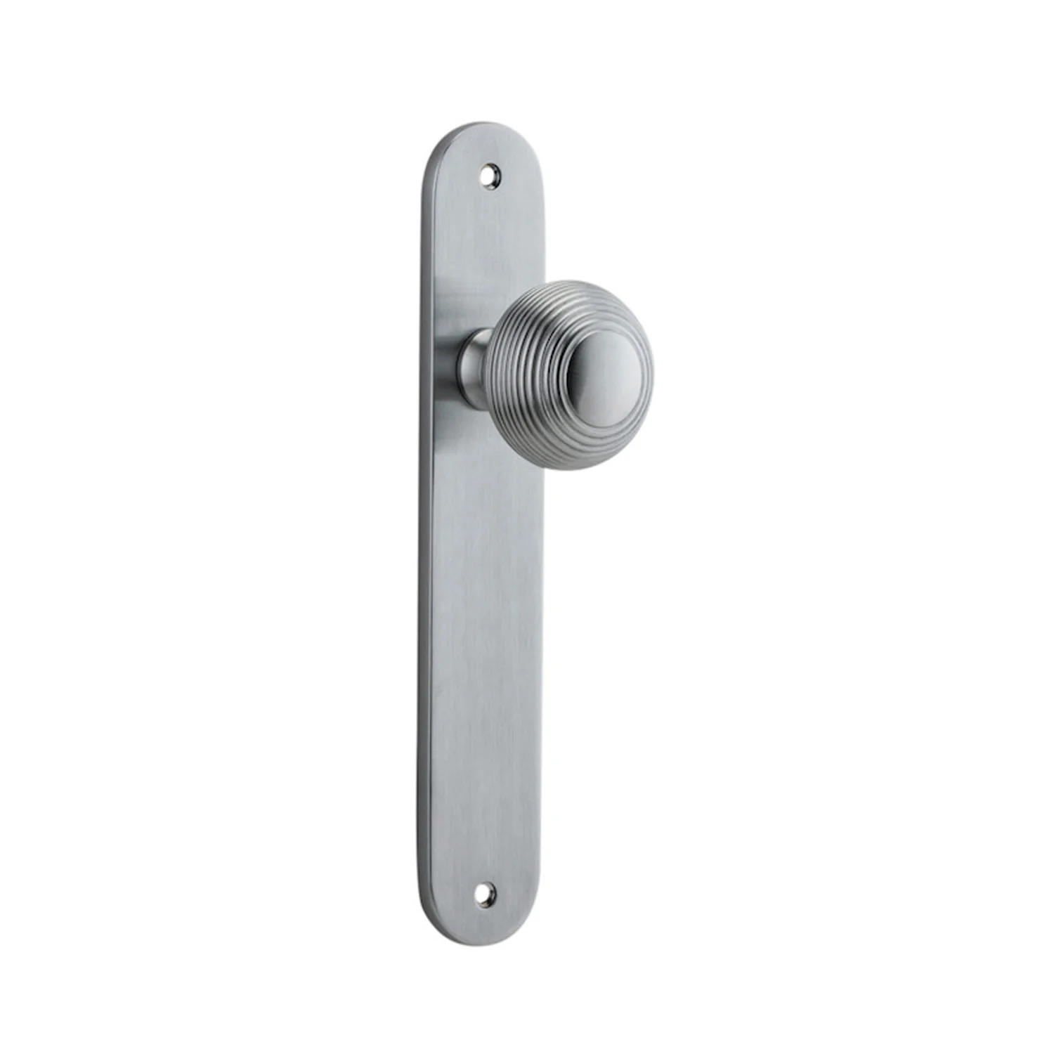 Iver Guildford Door Knob on Oval Backplate Brushed Chrome - Image 2