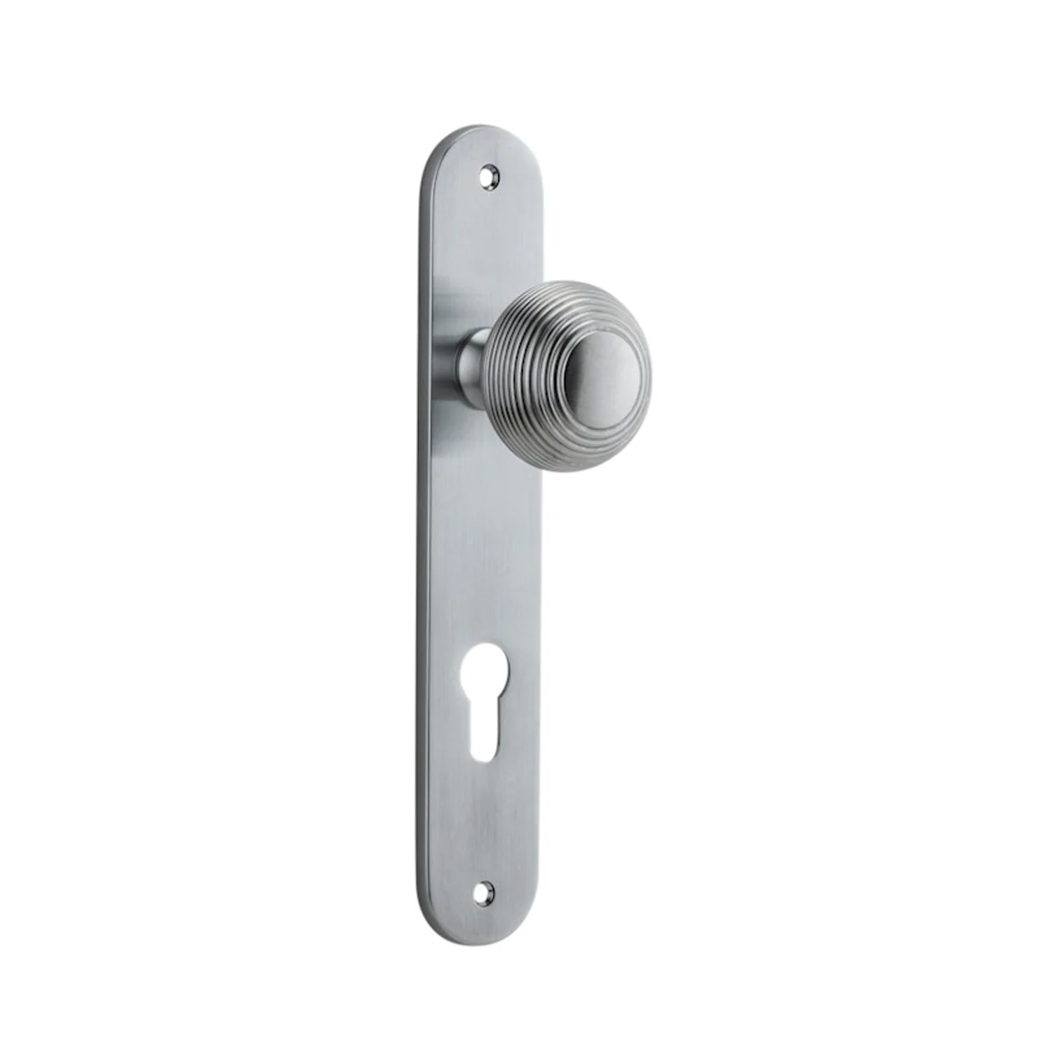 Iver Guildford Door Knob on Oval Backplate Brushed Chrome - Image 3