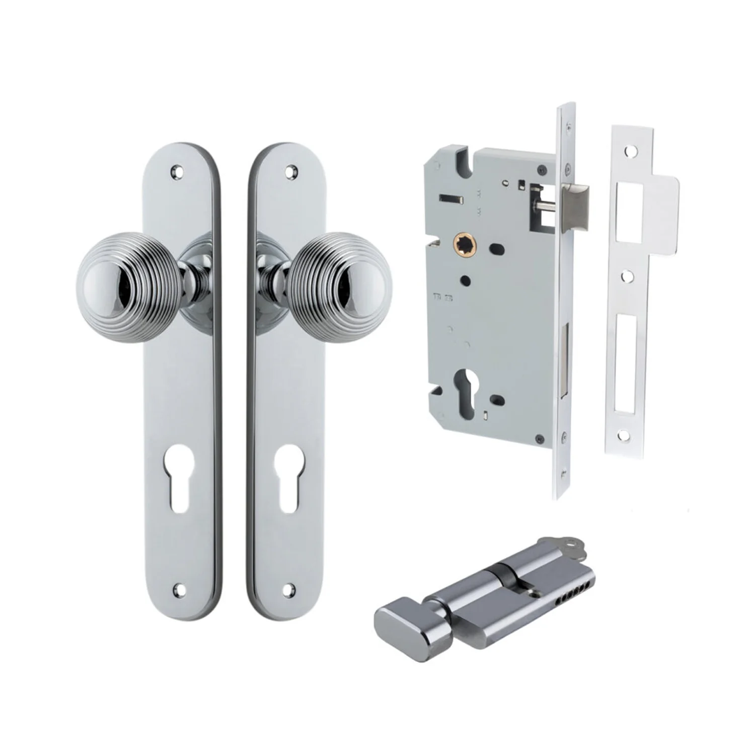 Iver Guildford Door Knob on Oval Backplate Entrance Kit Key/Thumb - Available in Various Finishes - Image 10