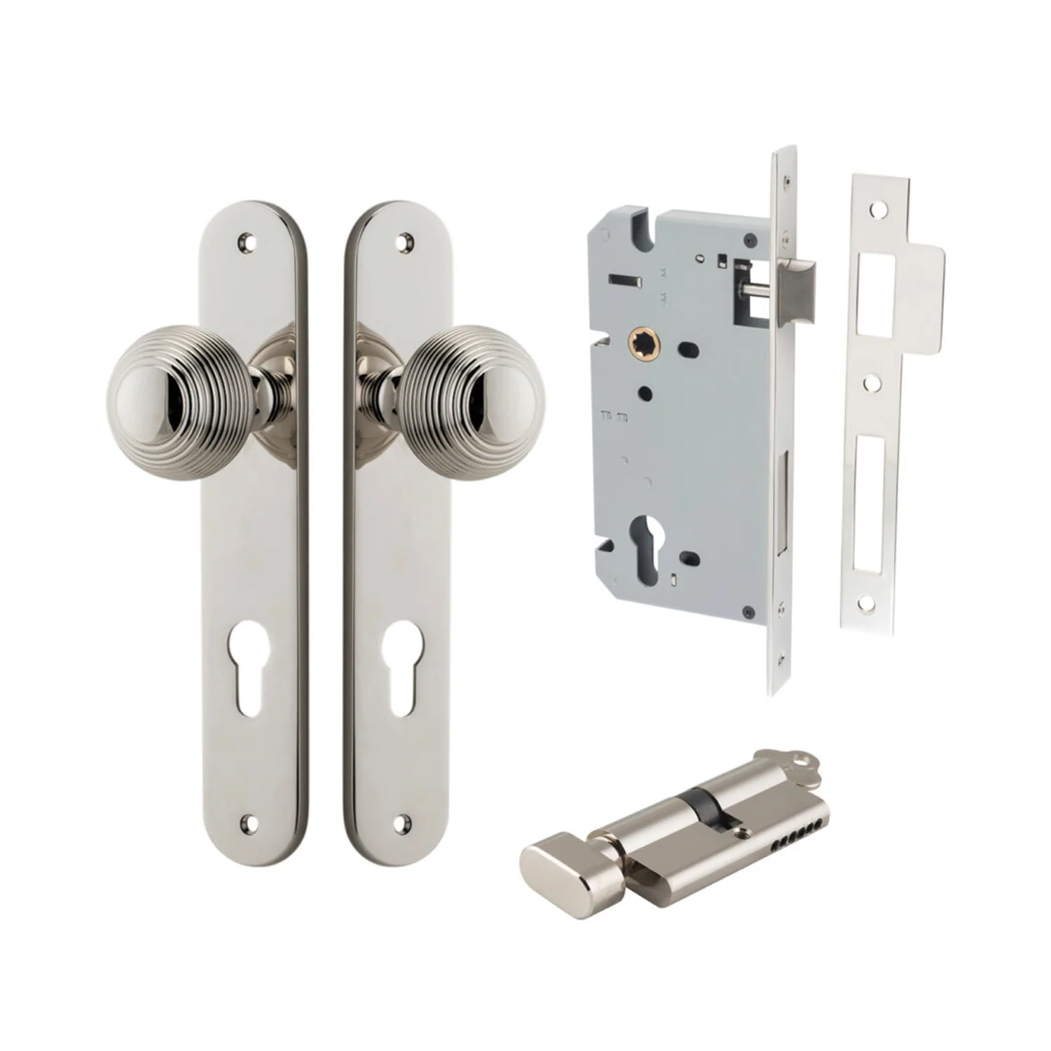 Iver Guildford Door Knob on Oval Backplate Entrance Kit Key/Thumb - Available in Various Finishes - Image 11