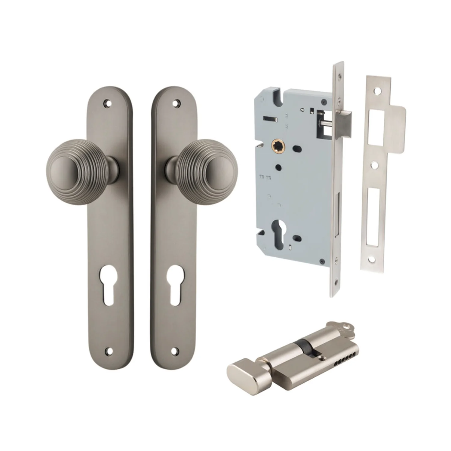 Iver Guildford Door Knob on Oval Backplate Entrance Kit Key/Thumb - Available in Various Finishes - Image 12