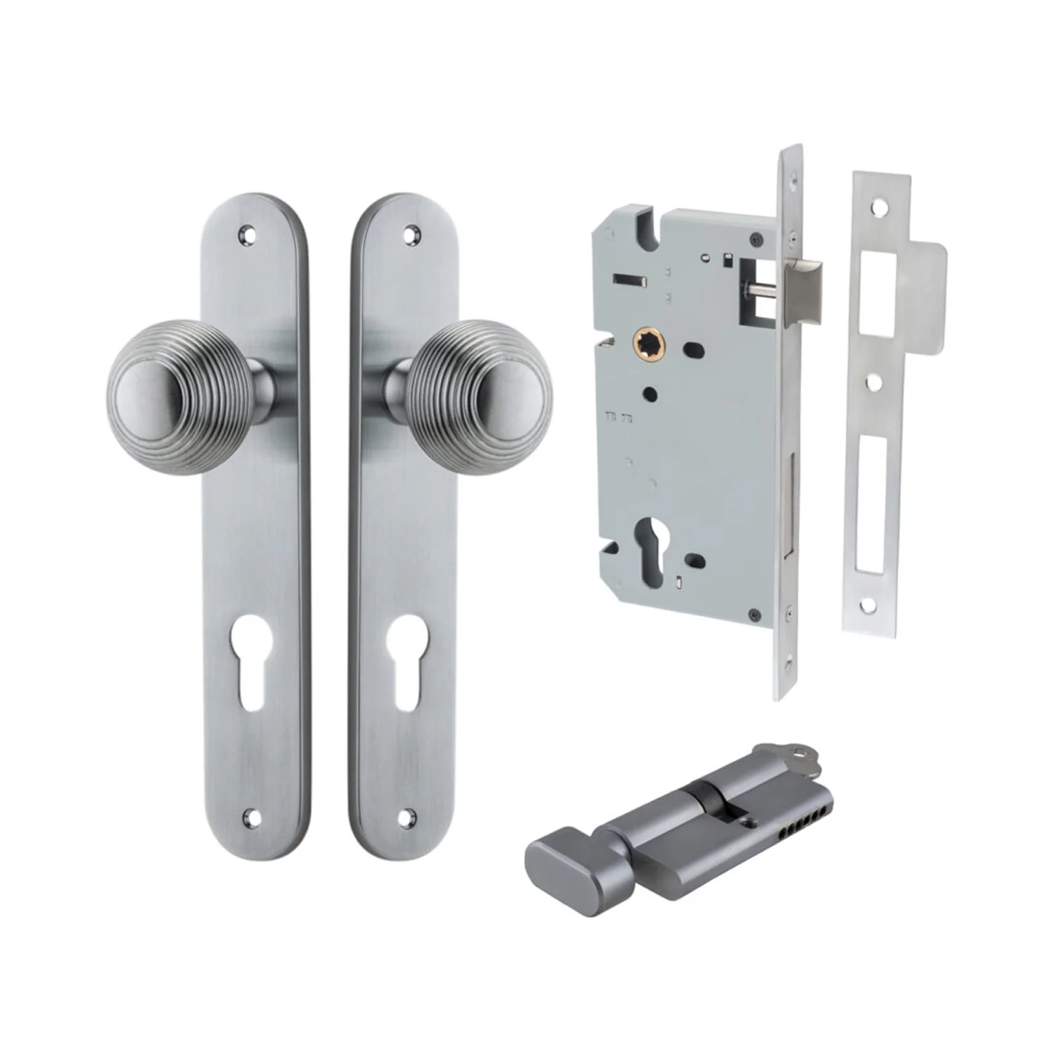 Iver Guildford Door Knob on Oval Backplate Entrance Kit Key/Thumb - Available in Various Finishes - Image 6