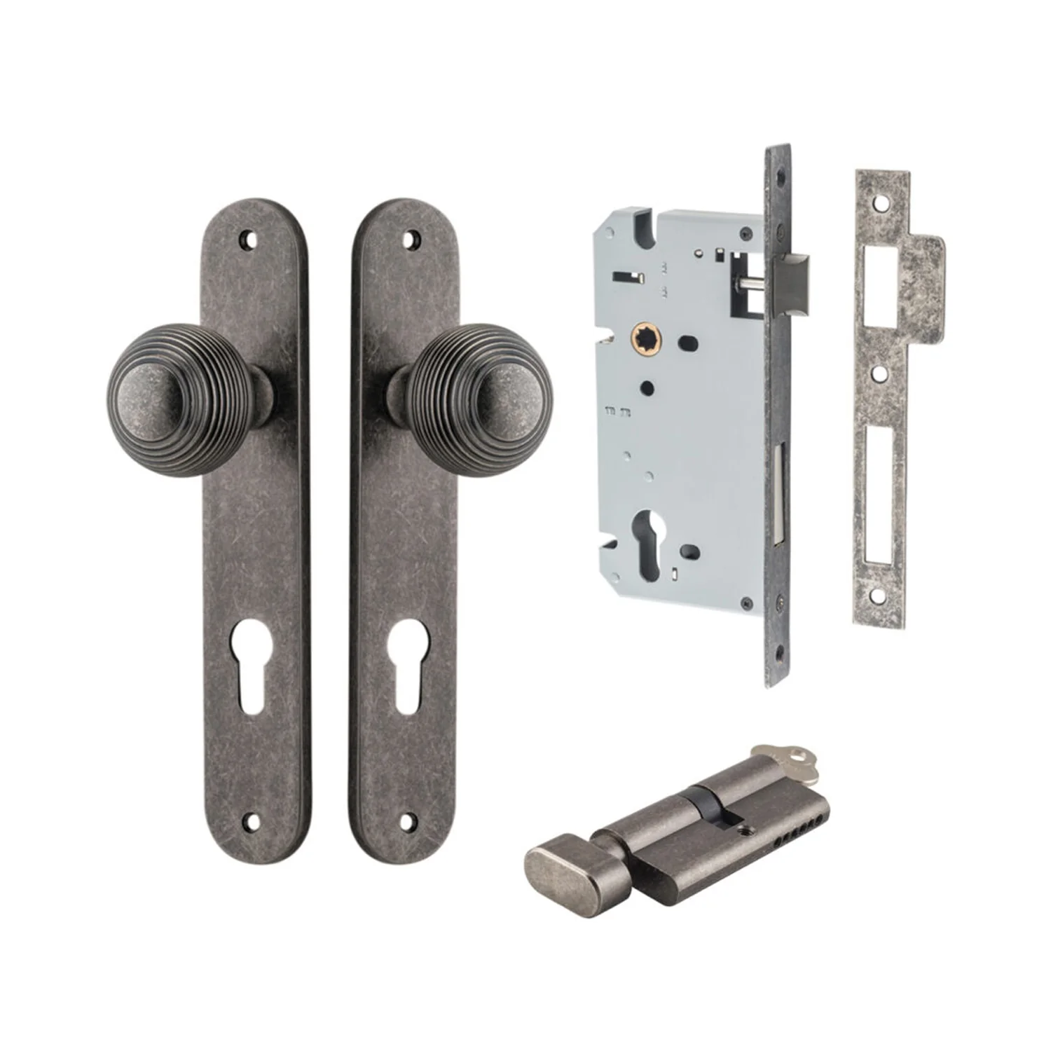 Iver Guildford Door Knob on Oval Backplate Entrance Kit Key/Thumb - Available in Various Finishes - Image 7
