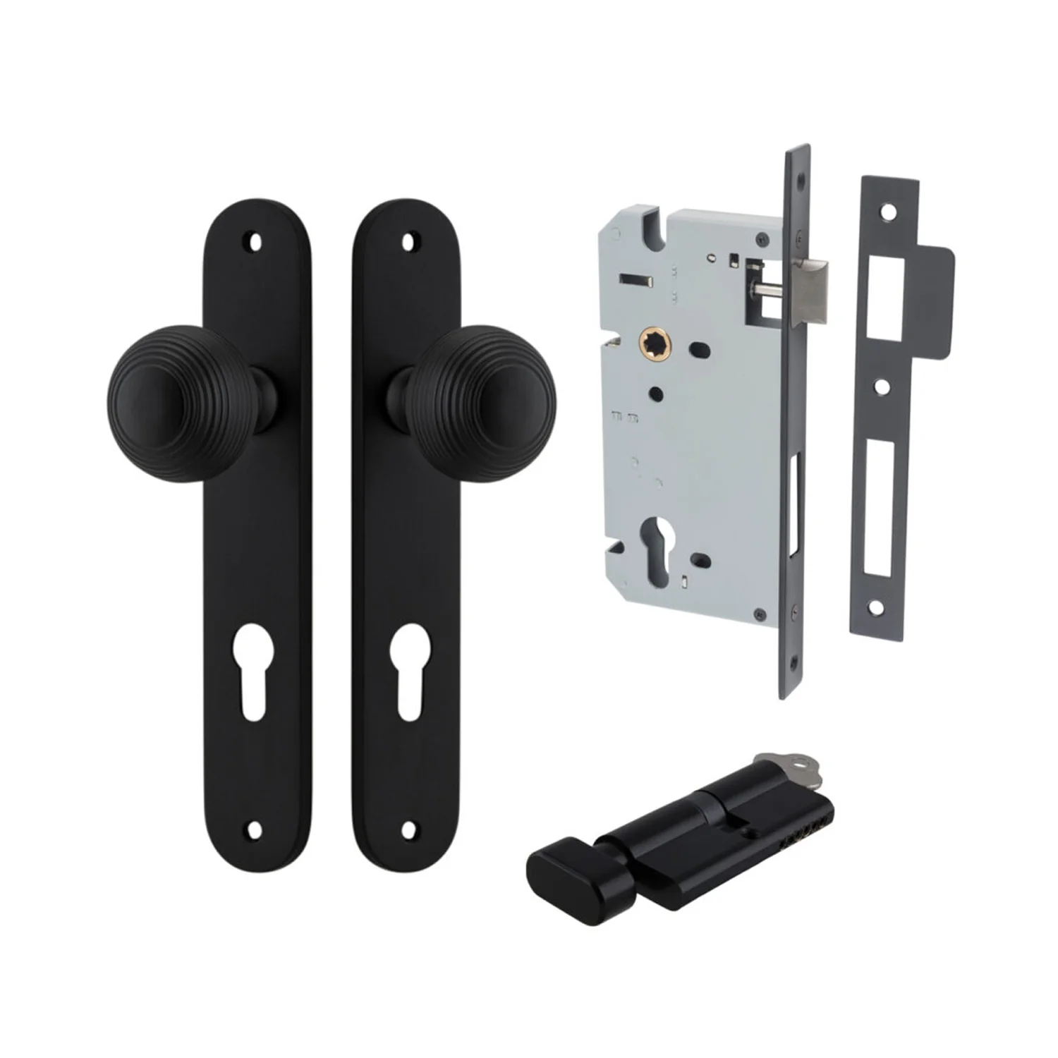 Iver Guildford Door Knob on Oval Backplate Entrance Kit Key/Thumb - Available in Various Finishes - Image 8