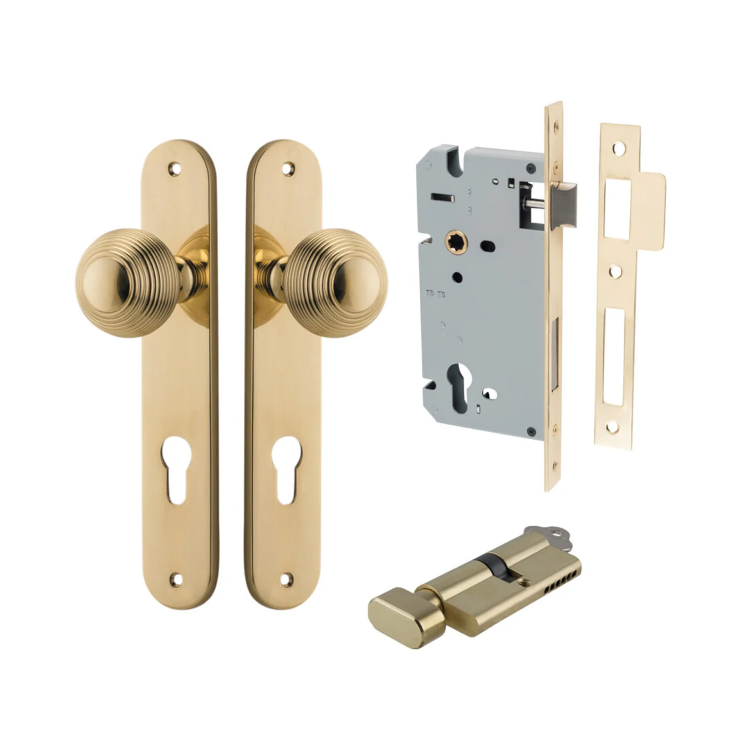 Iver Guildford Door Knob on Oval Backplate Entrance Kit Key/Thumb - Available in Various Finishes - Image 9
