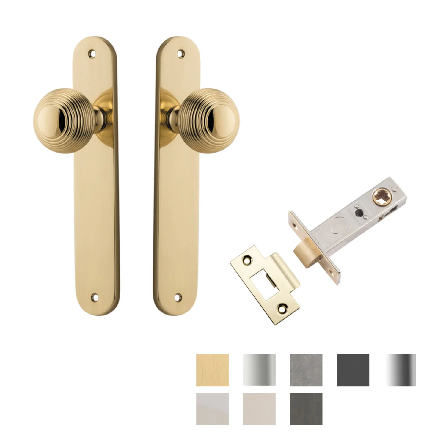 Iver Guildford Door Knob on Oval Backplate Passage Kit - Available in Various Finishes