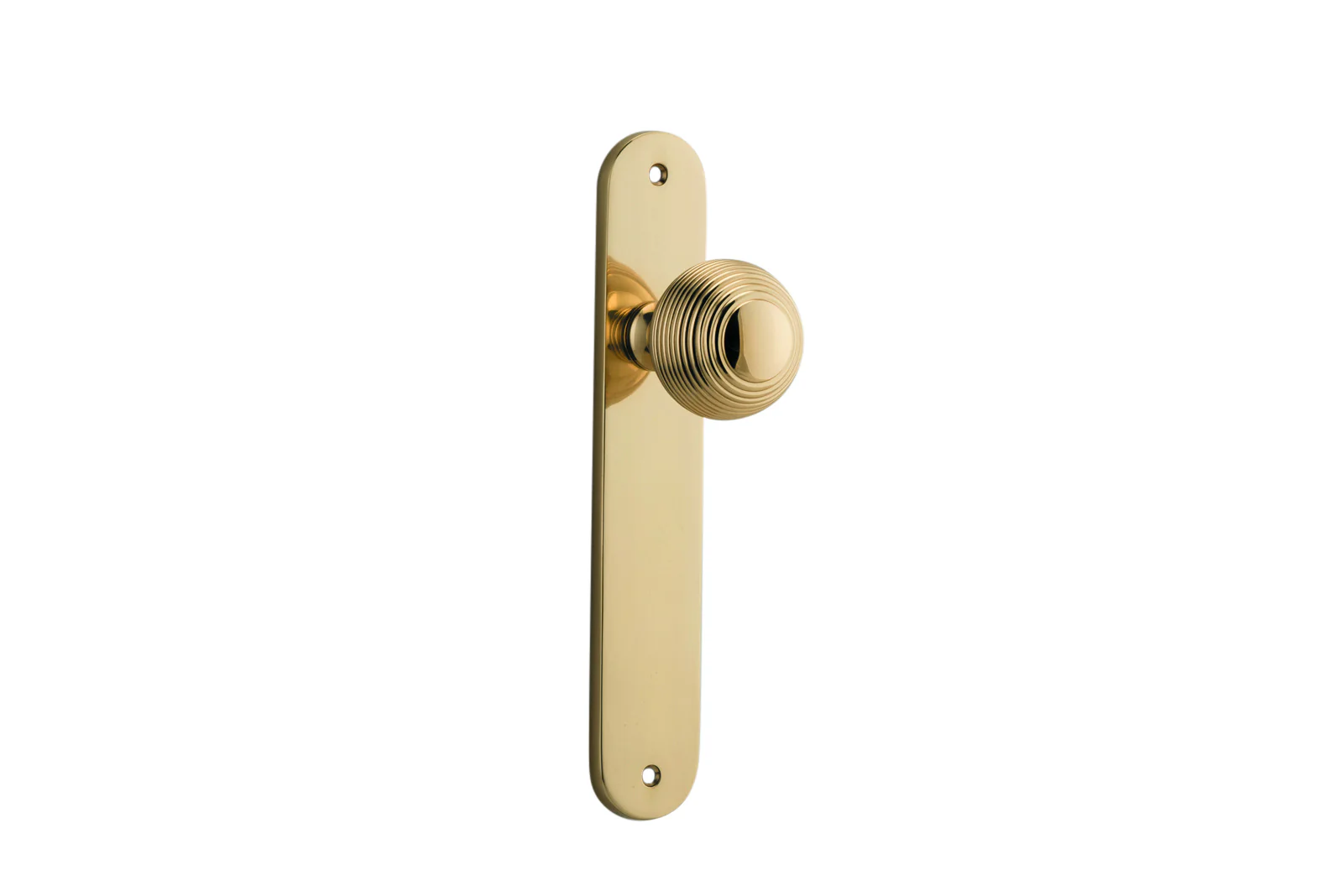 Iver Guildford Door Knob on Oval Backplate Polished Brass - Image 2