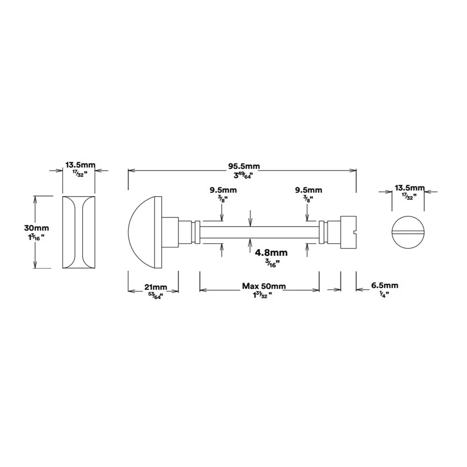 Iver Guildford Door Knob on Oval Backplate Privacy Kit with Turn - Available in Various Finishes - Image 3