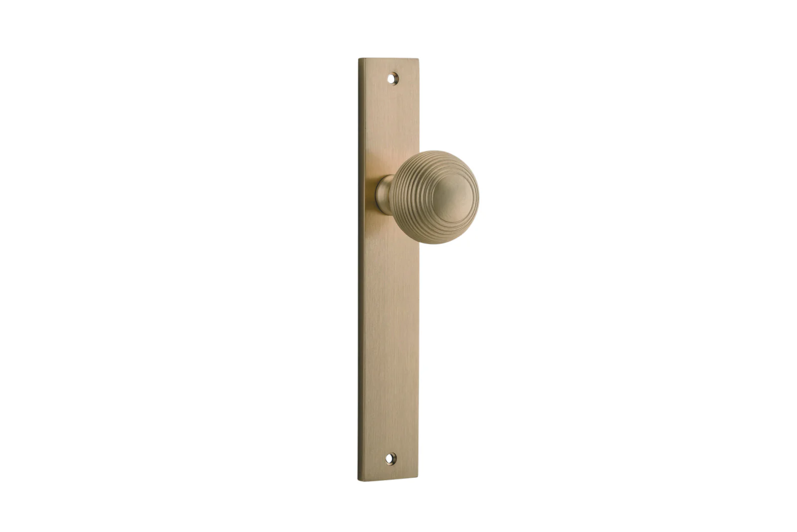 Iver Guildford Door Knob on Rectangular Backplate Brushed Brass - Image 2